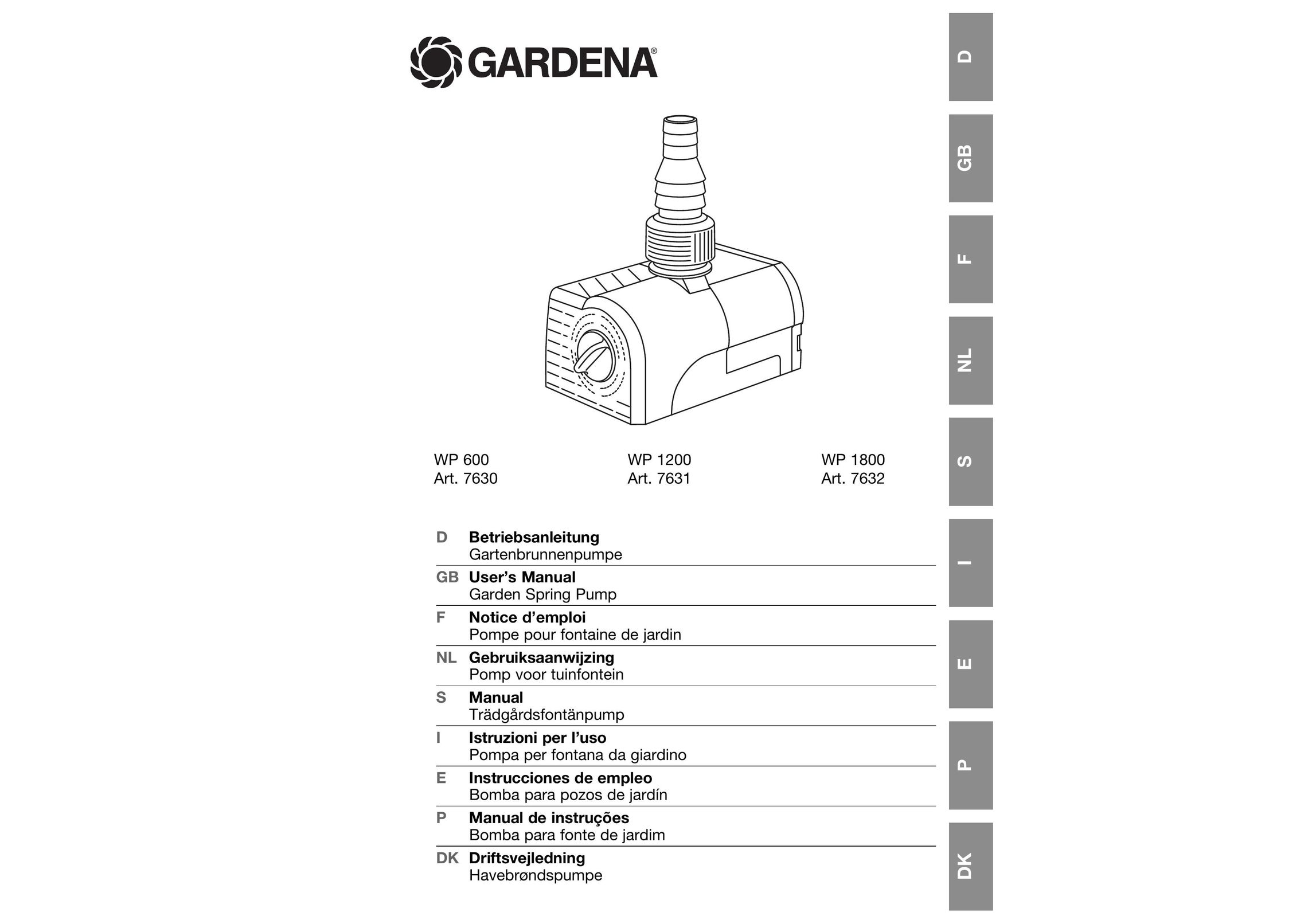 Gardena WP 1800 Water Pump User Manual