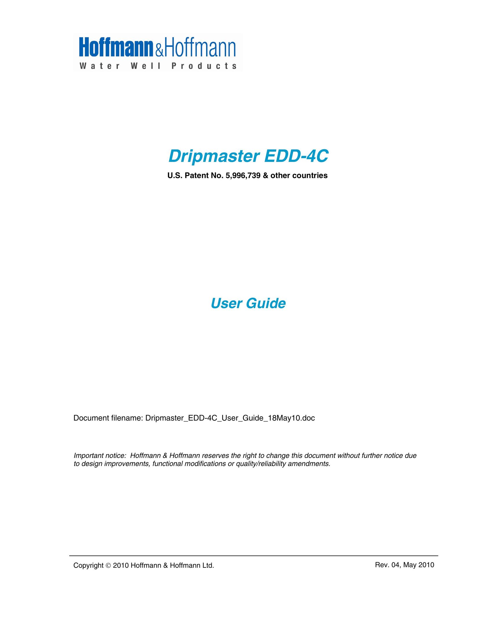 Hoffman Media EDD-4C Water Pump User Manual