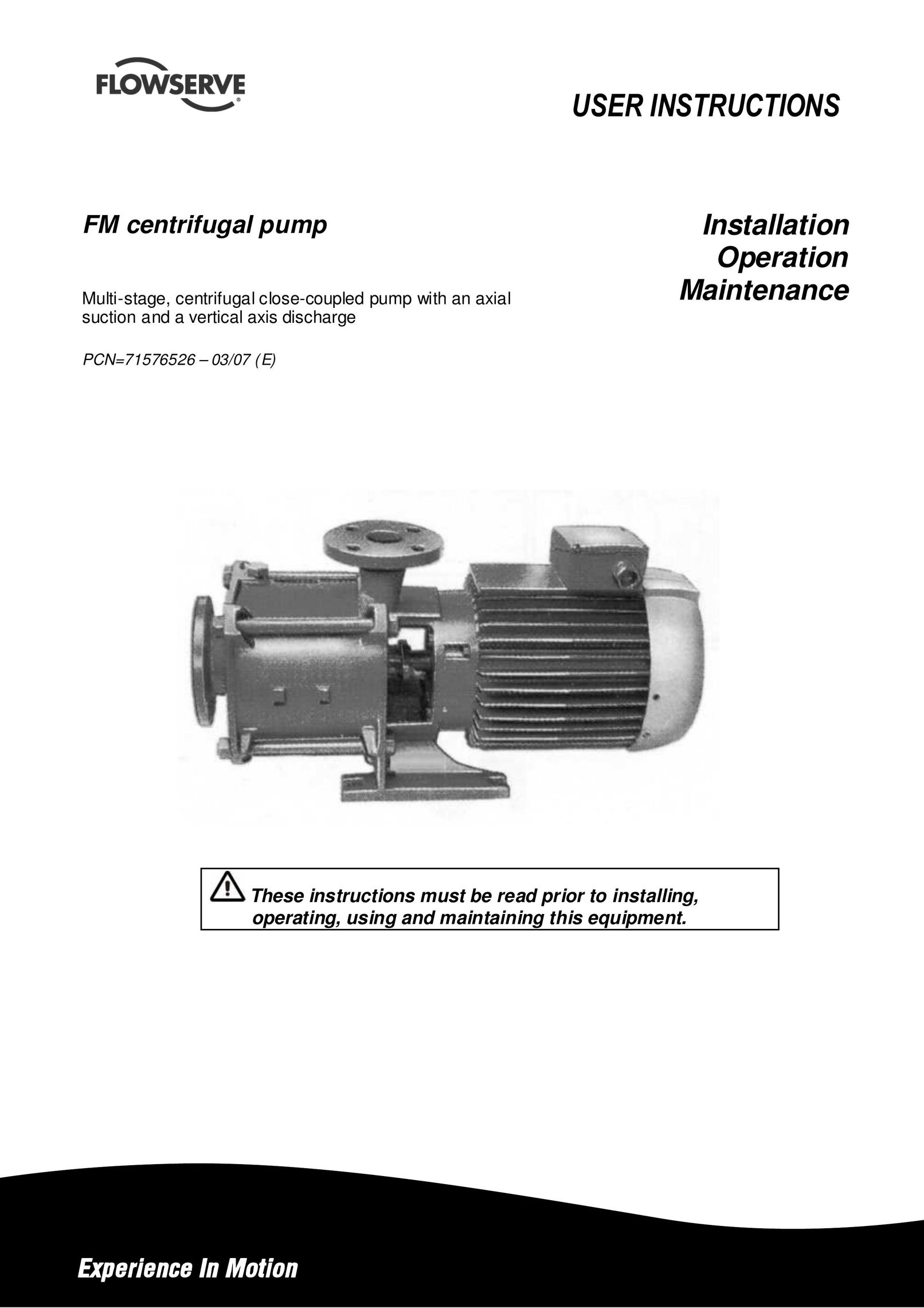 HP (Hewlett-Packard) PCN=71576526 Water Pump User Manual