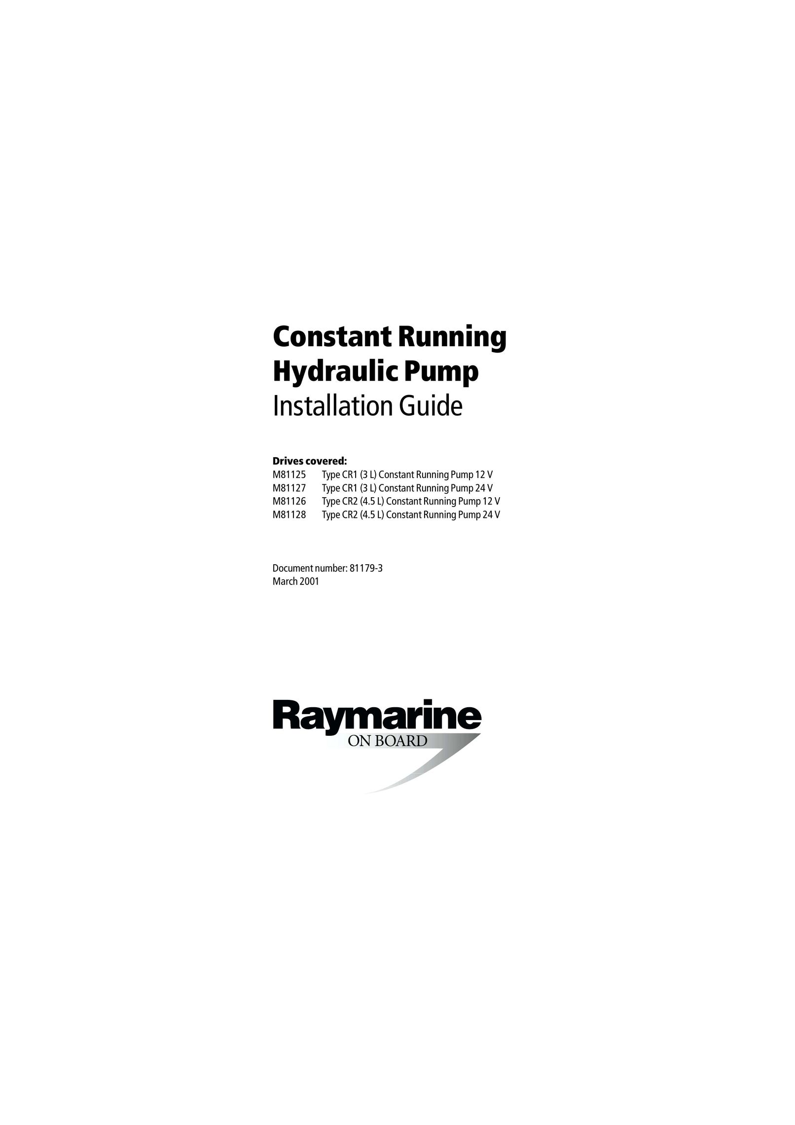 Raymarine M81166 Water Pump User Manual