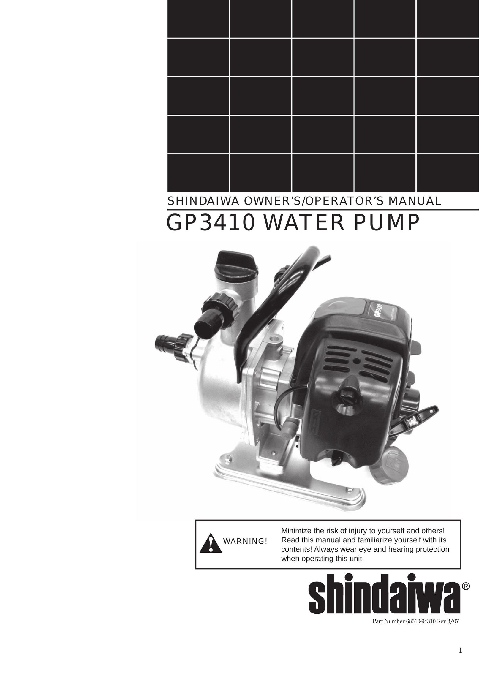 Shindaiwa 6850-9430 Water Pump User Manual