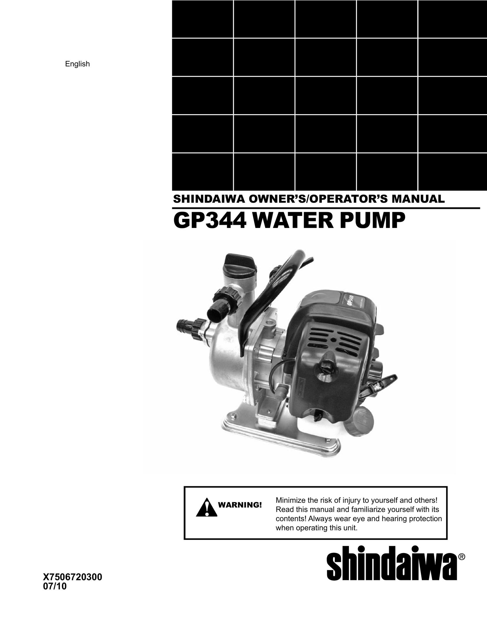 Shindaiwa GP344 Water Pump User Manual