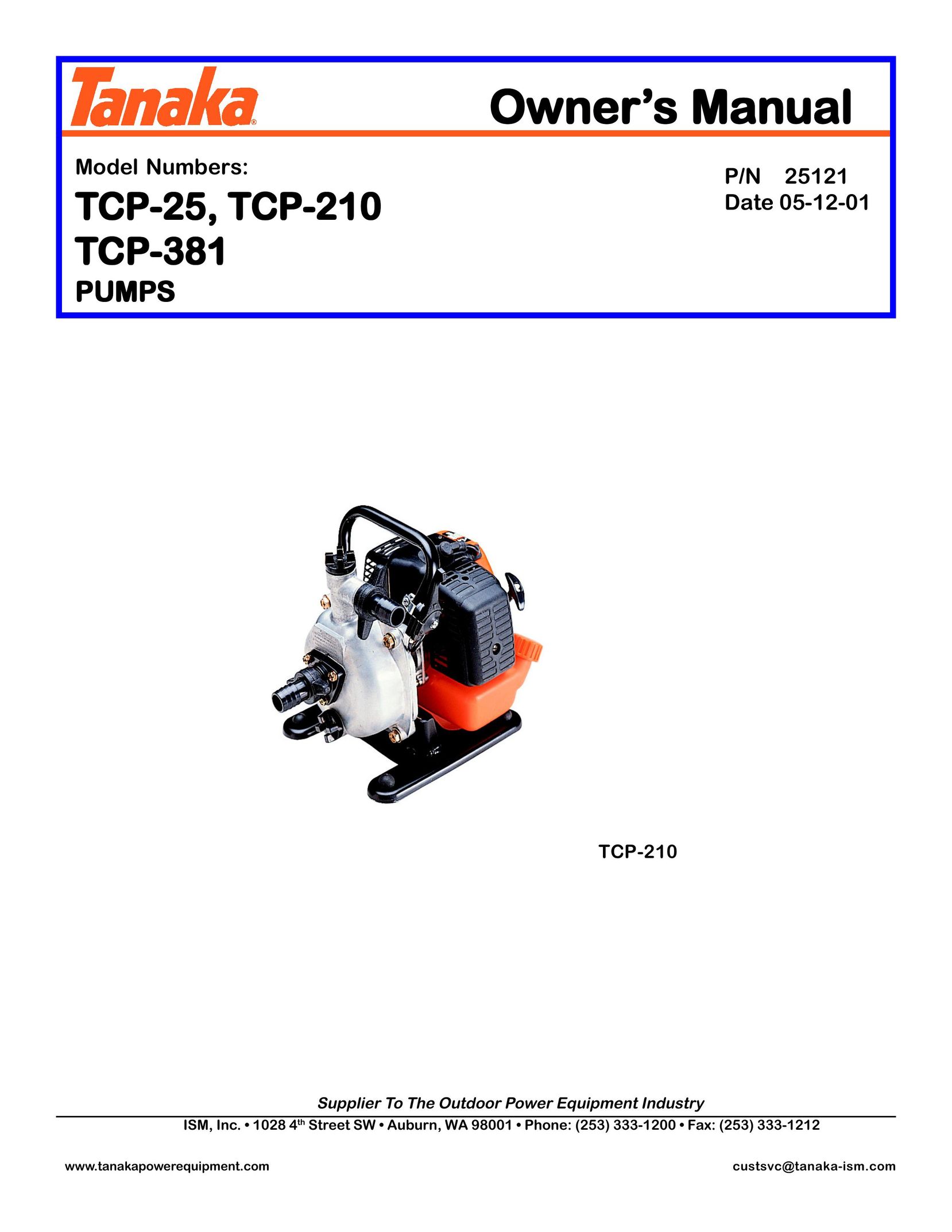 Tanaka TCP-25 Water Pump User Manual