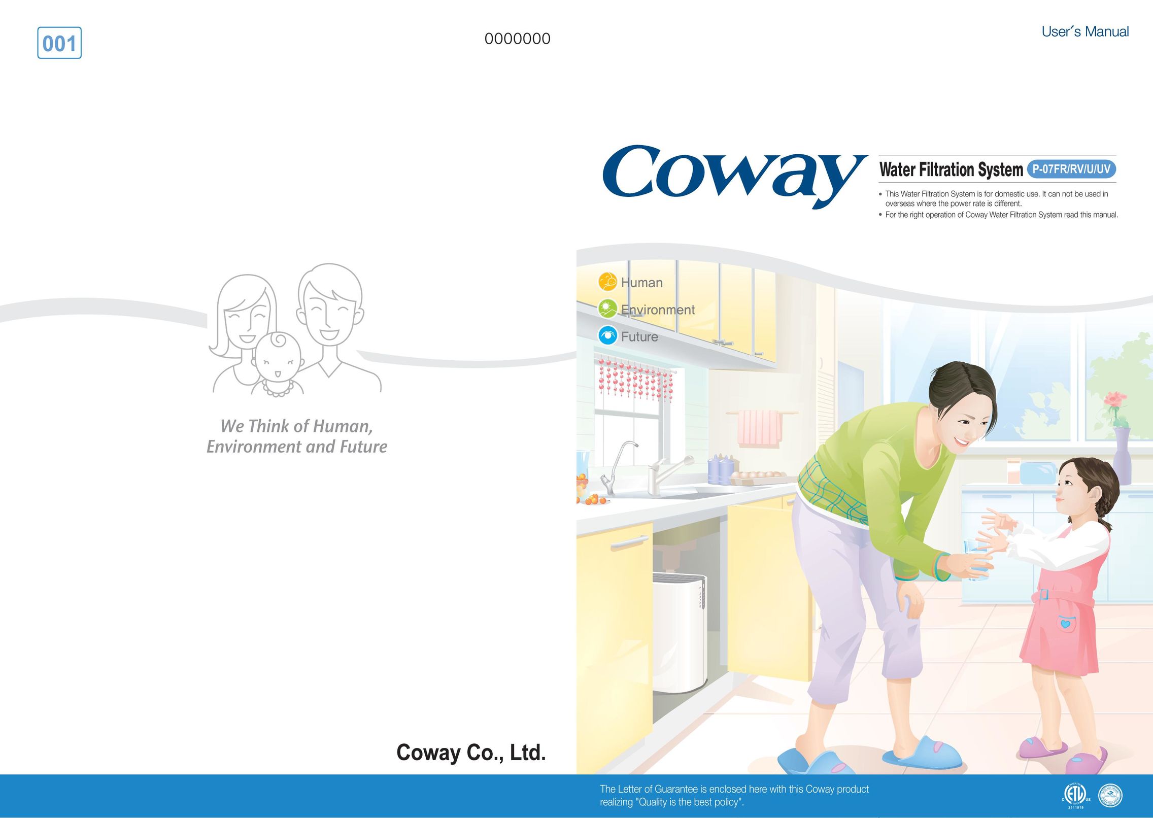 Coway P-07U Water System User Manual