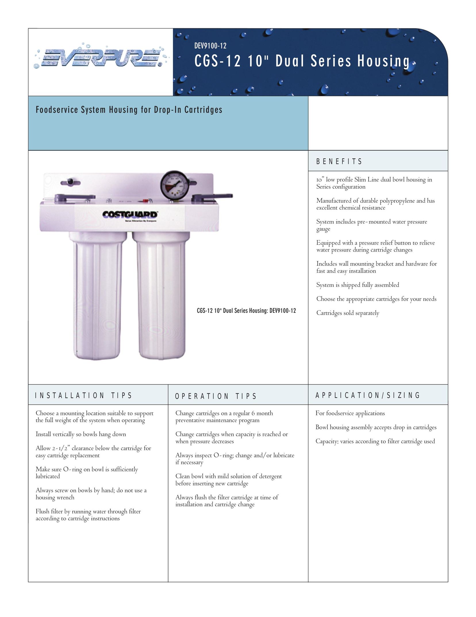 Everpure CGS-12 10 Water System User Manual
