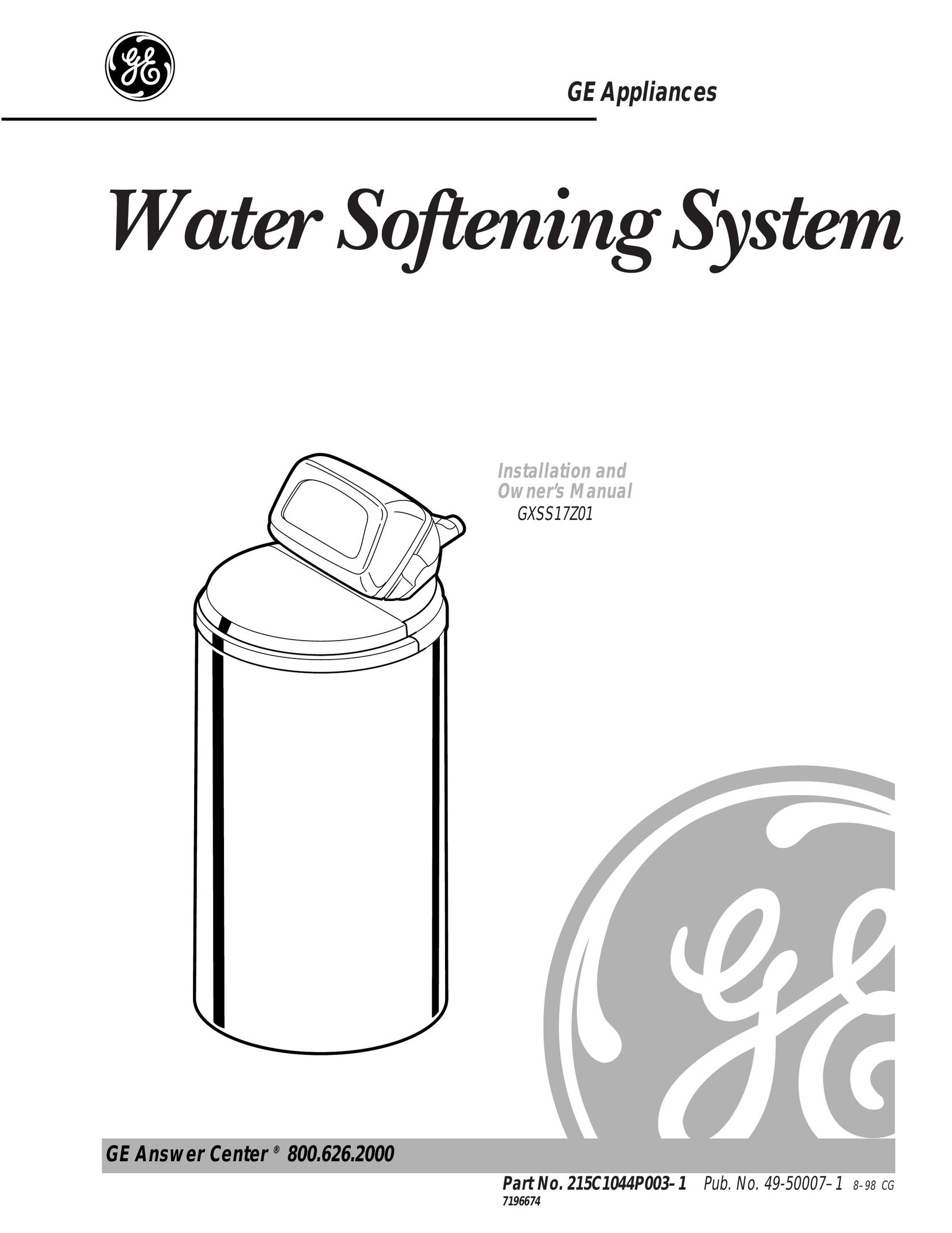 GE 6000A Water System User Manual