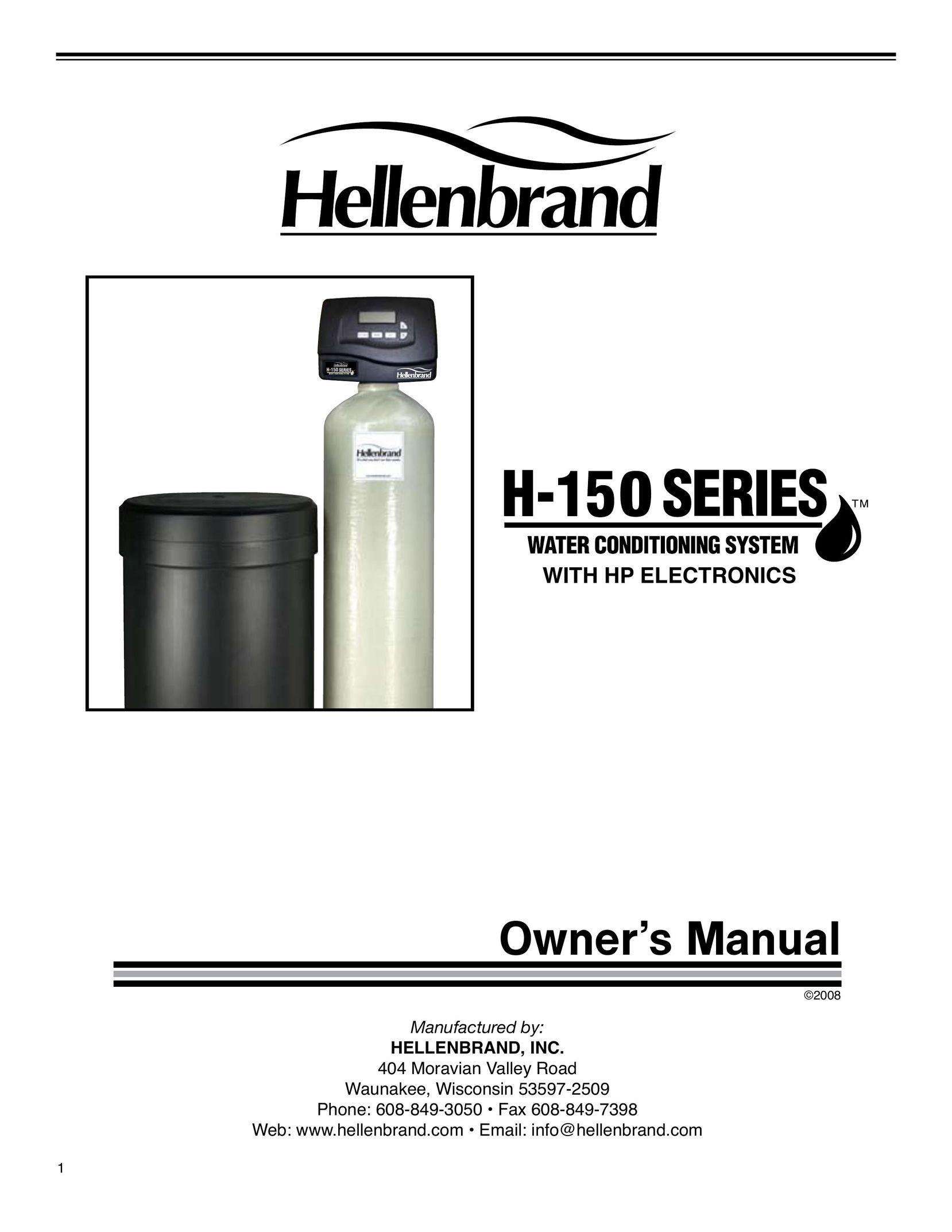 Hellenbrand H-150 Series Water System User Manual