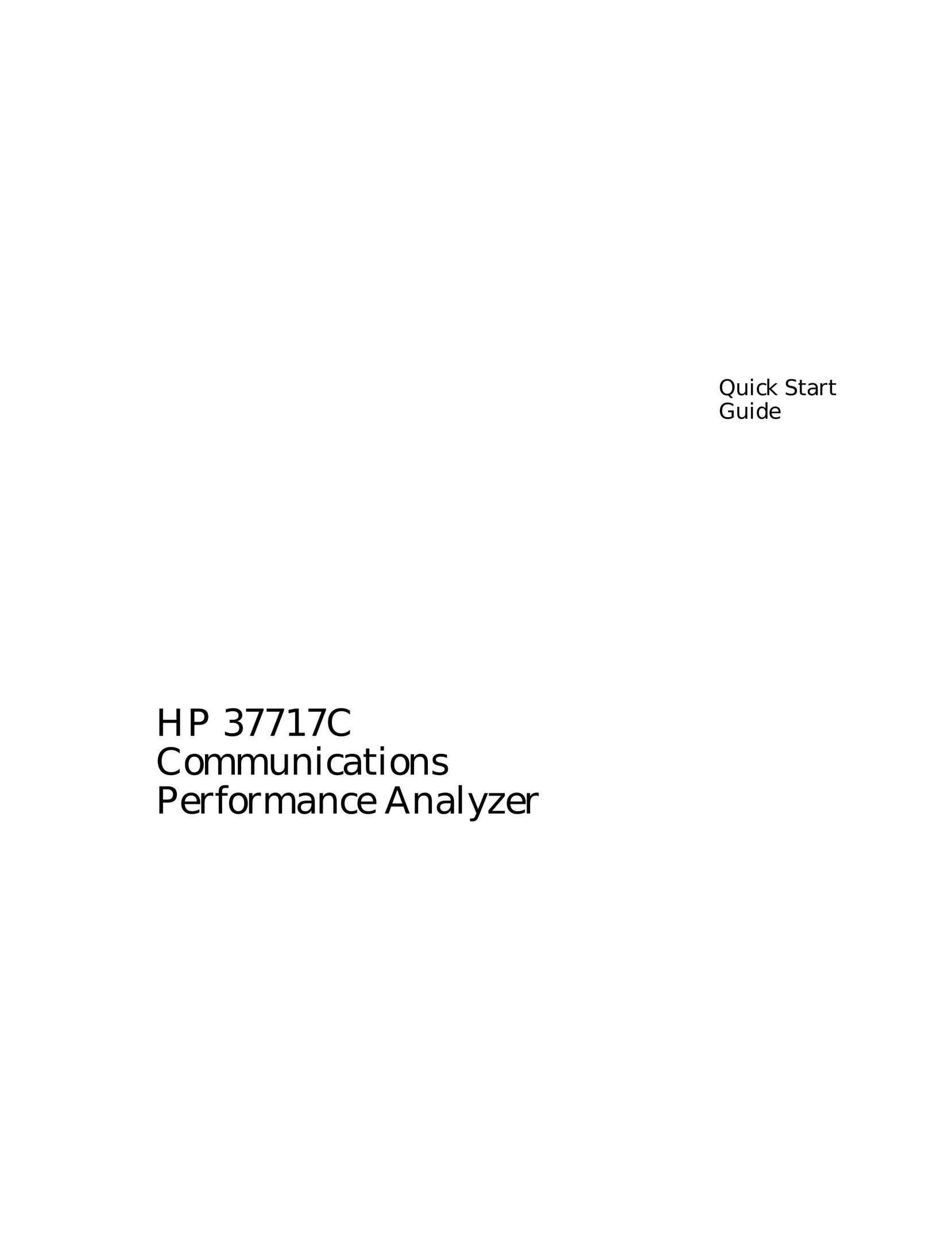 HP (Hewlett-Packard) HP 37717C Water System User Manual