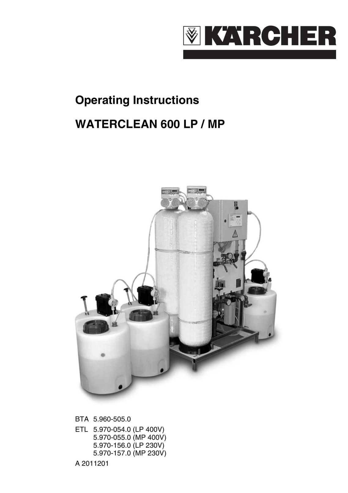Karcher 600 LP Water System User Manual