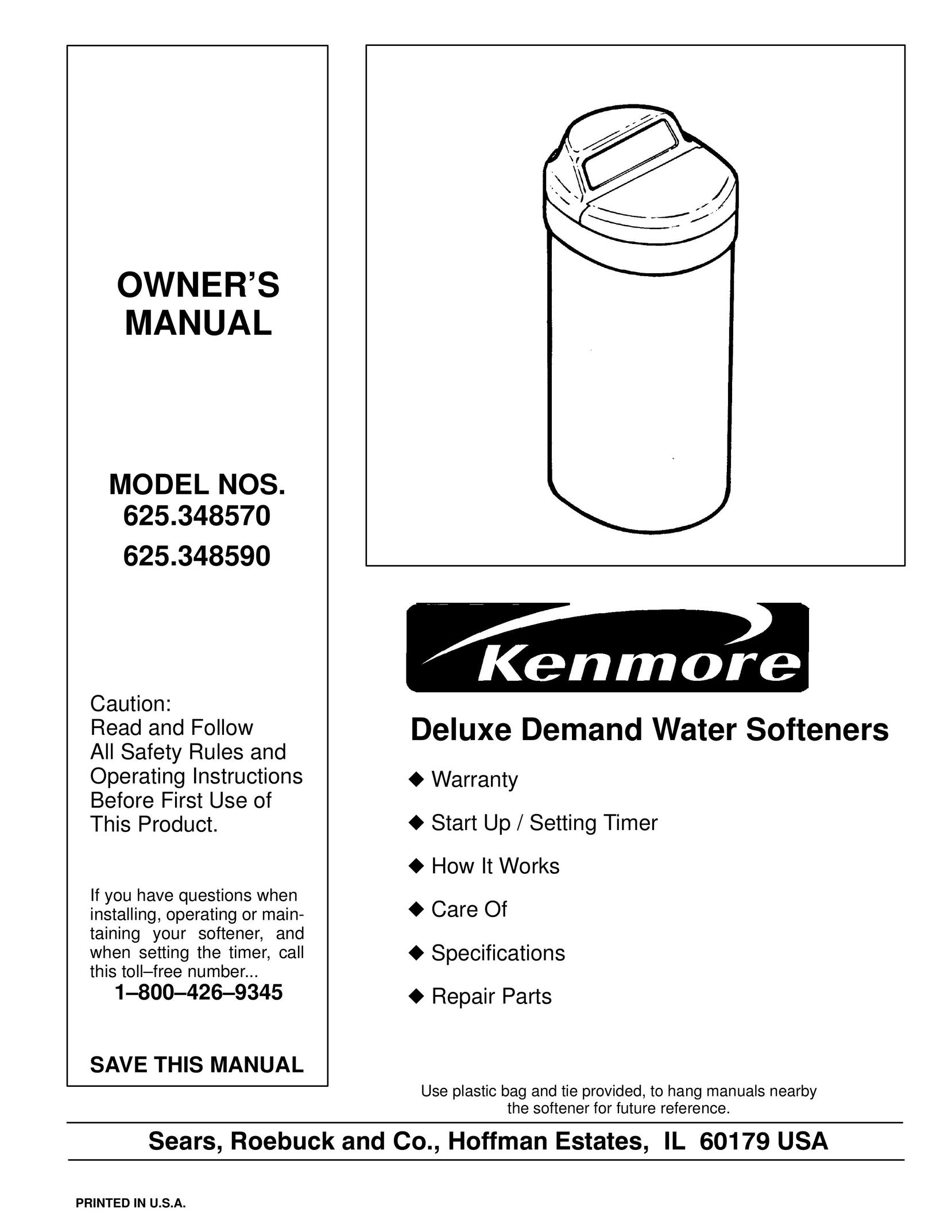 Kenmore 625.34857 Water System User Manual