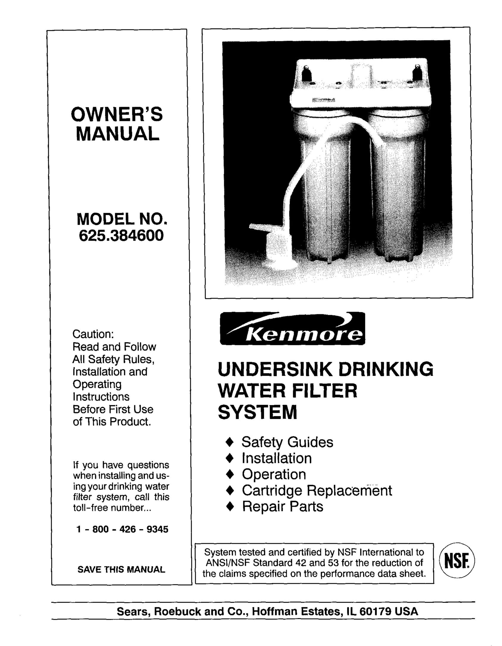 Kenmore 625.384600 Water System User Manual