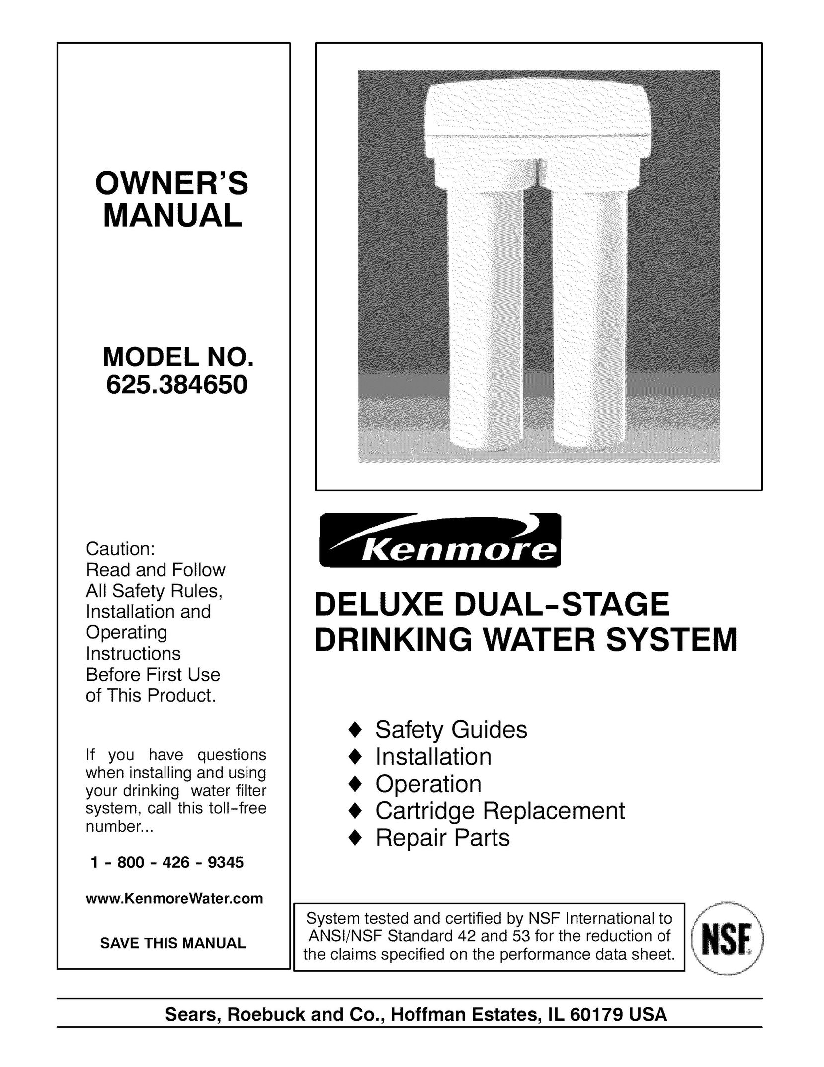 Kenmore 625.384650 Water System User Manual