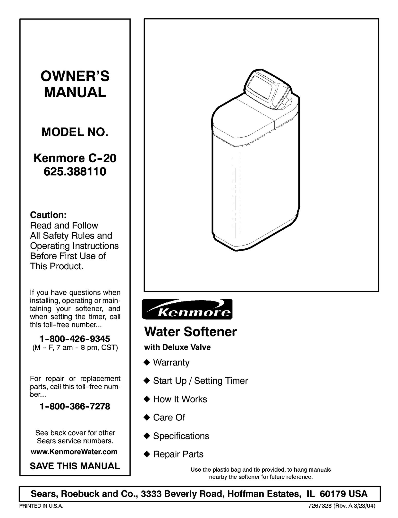 Kenmore 625.38811 Water System User Manual