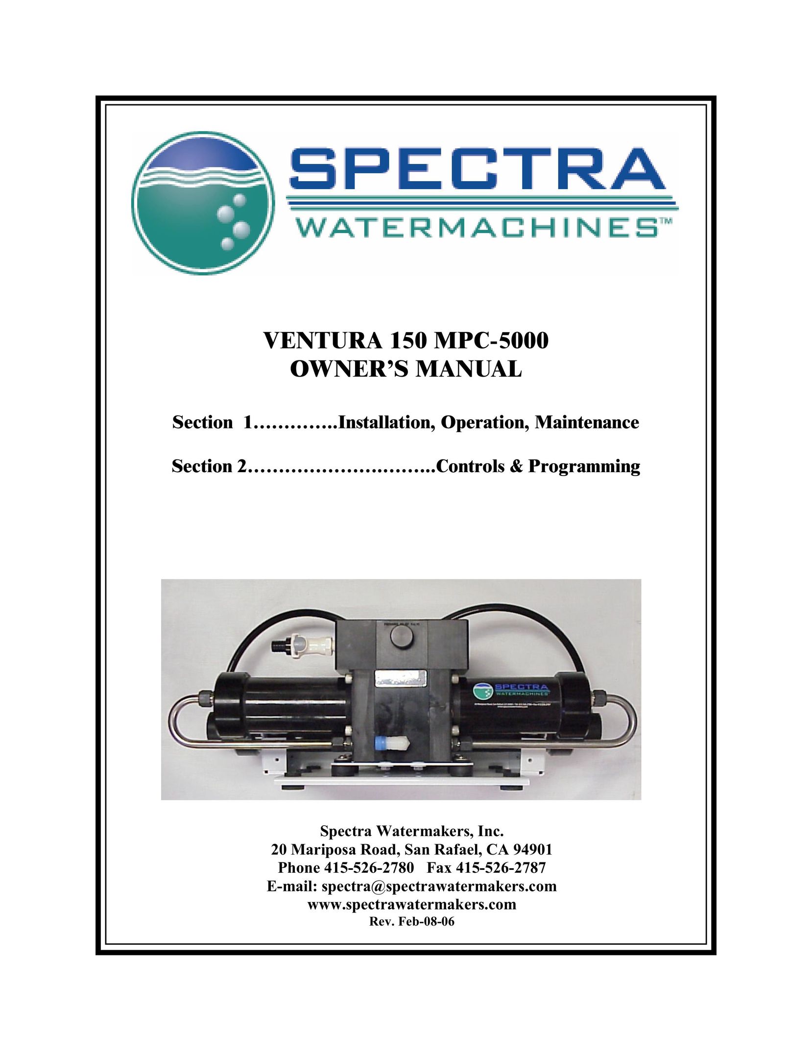 Spectra Watermakers MPC-5000 Water System User Manual