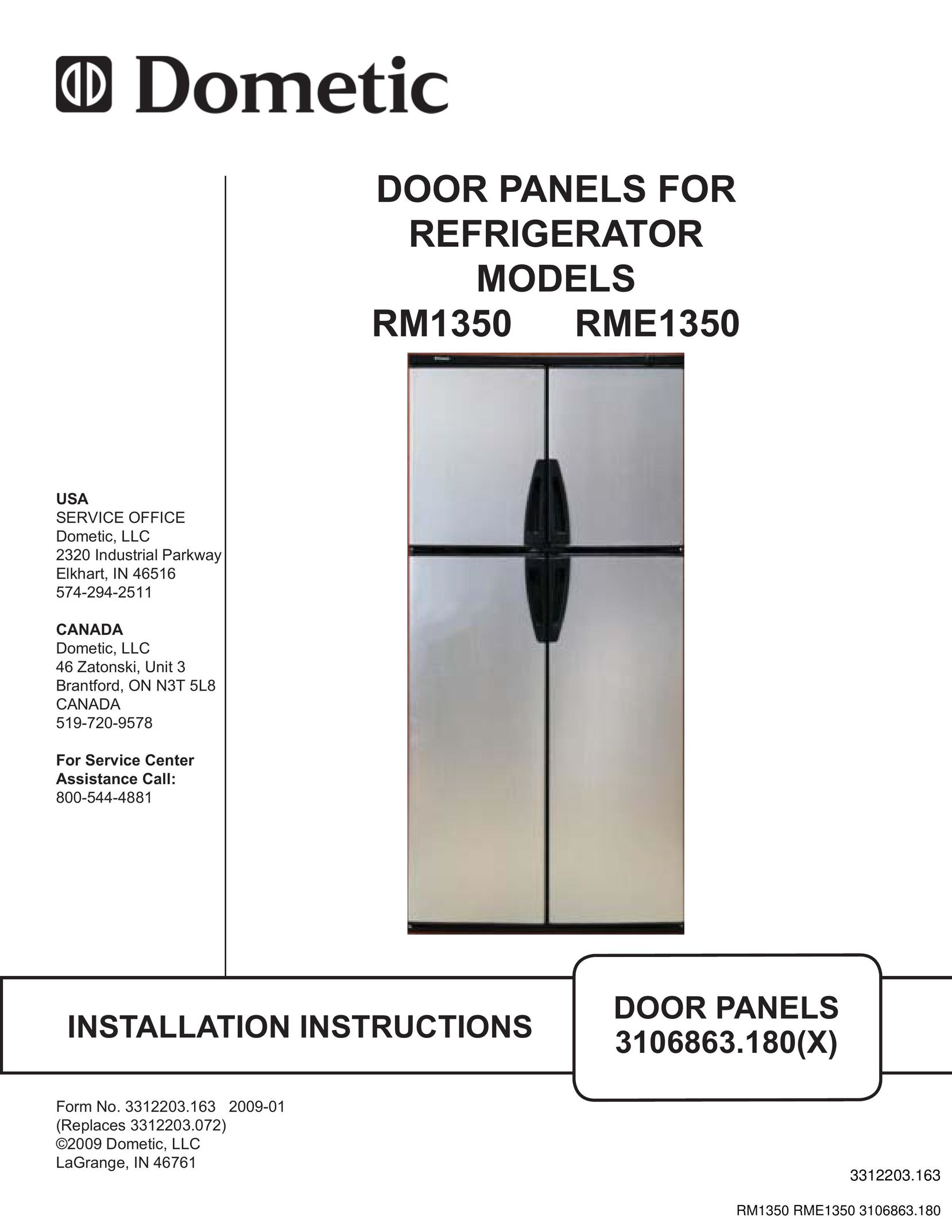 Dometic RM1350 Appliance Trim Kit User Manual