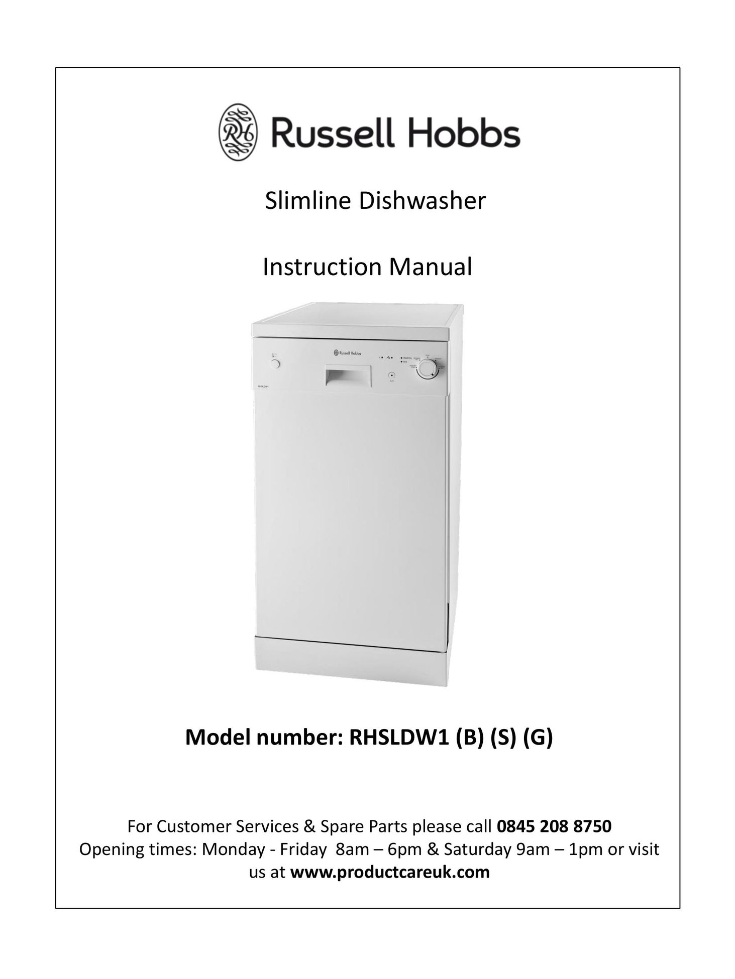 Russell Hobbs RHSLDW1B Appliance Trim Kit User Manual