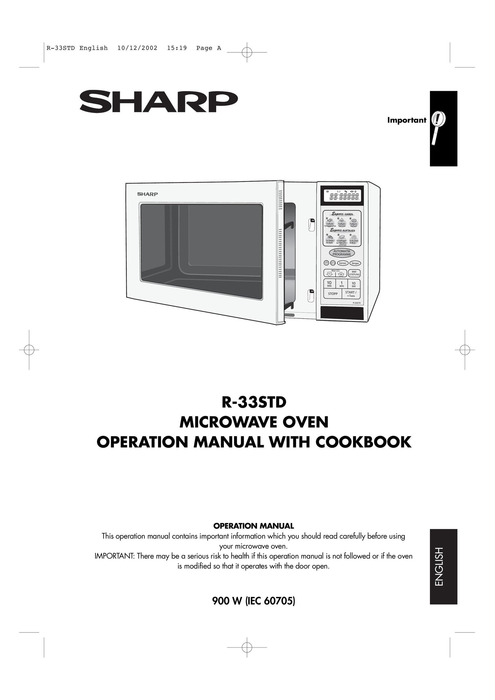 Sharp R-33STD Appliance Trim Kit User Manual