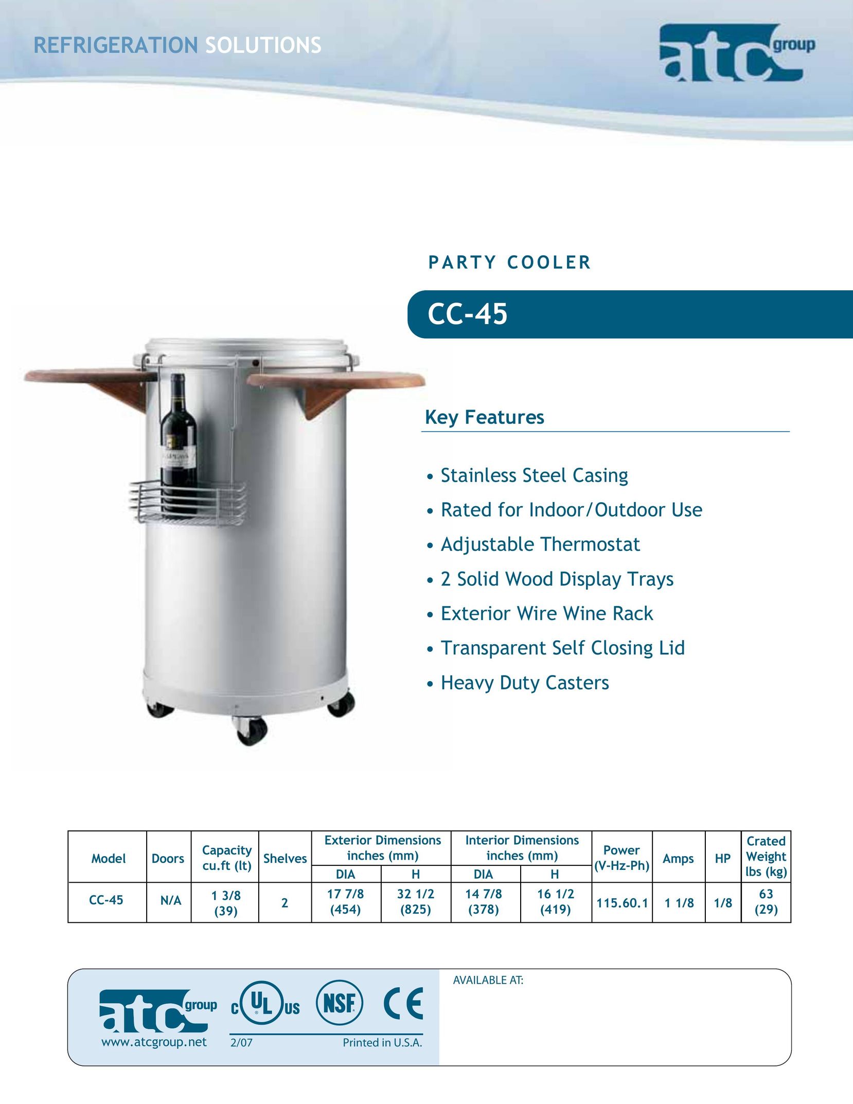ATC Group CC-45 Beverage Dispenser User Manual