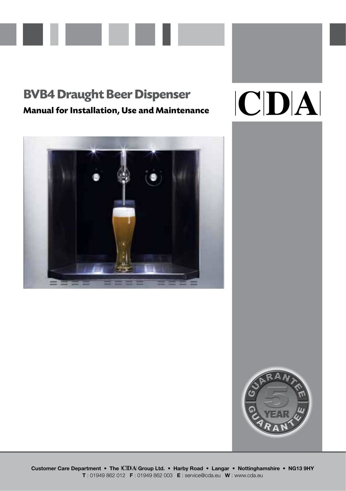 CDA BVB4 Beverage Dispenser User Manual