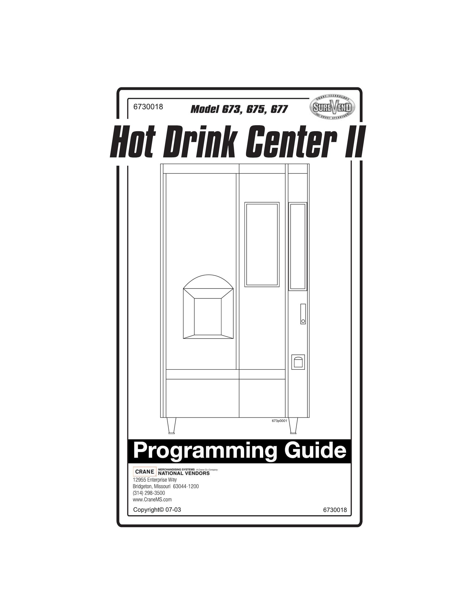 Crane Merchandising Systems 673 Beverage Dispenser User Manual