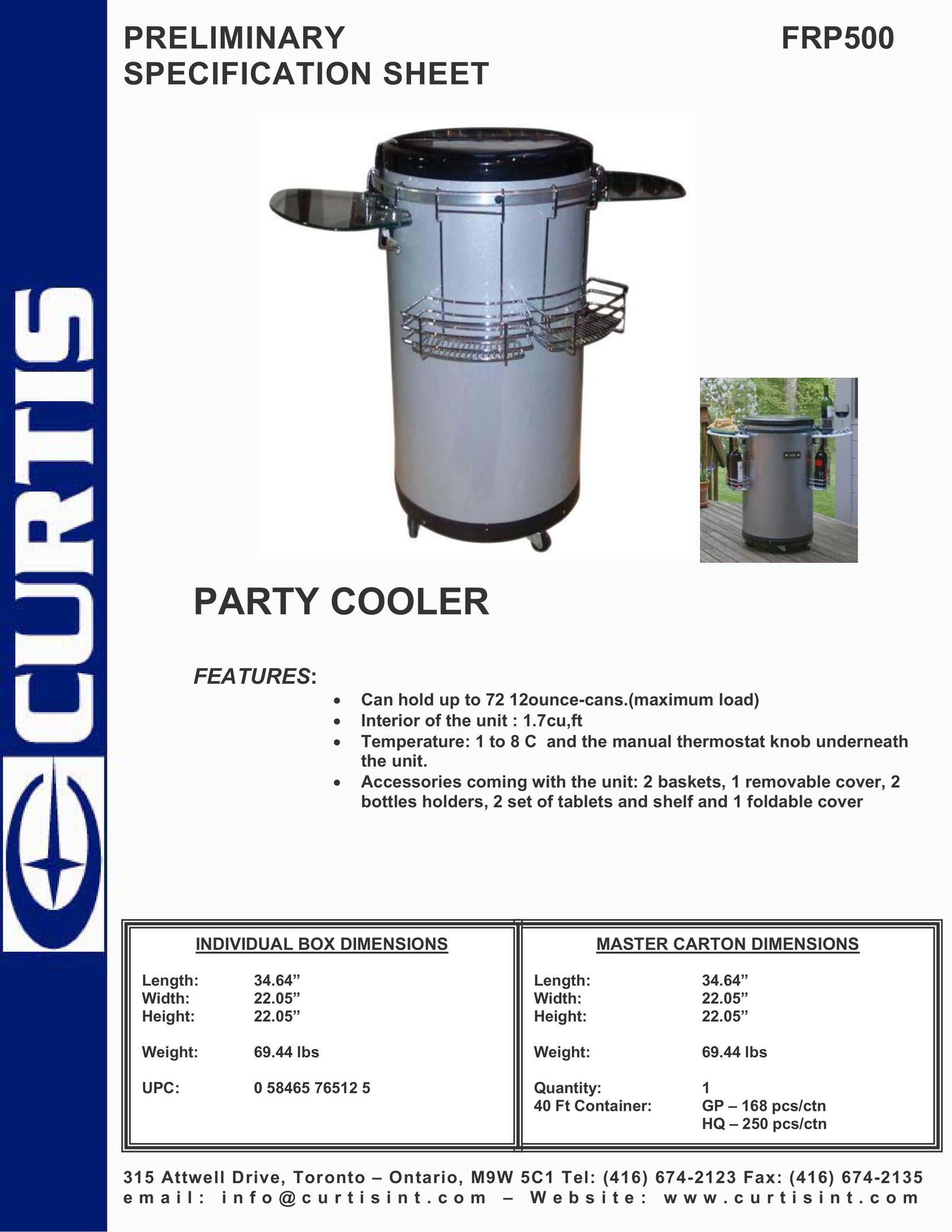 Curtis FRP500 Beverage Dispenser User Manual