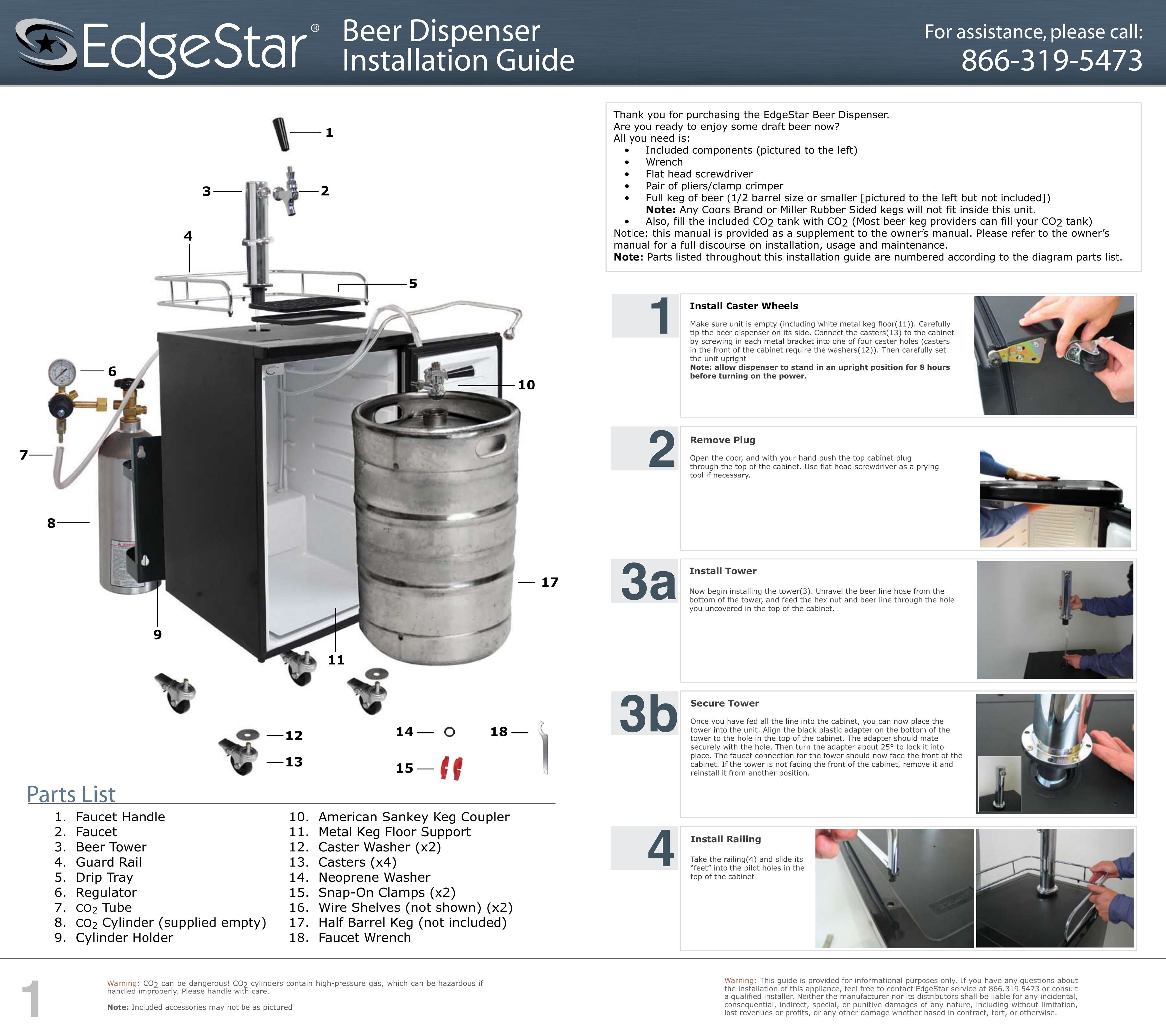 EdgeStar 866-319-5473 Beverage Dispenser User Manual