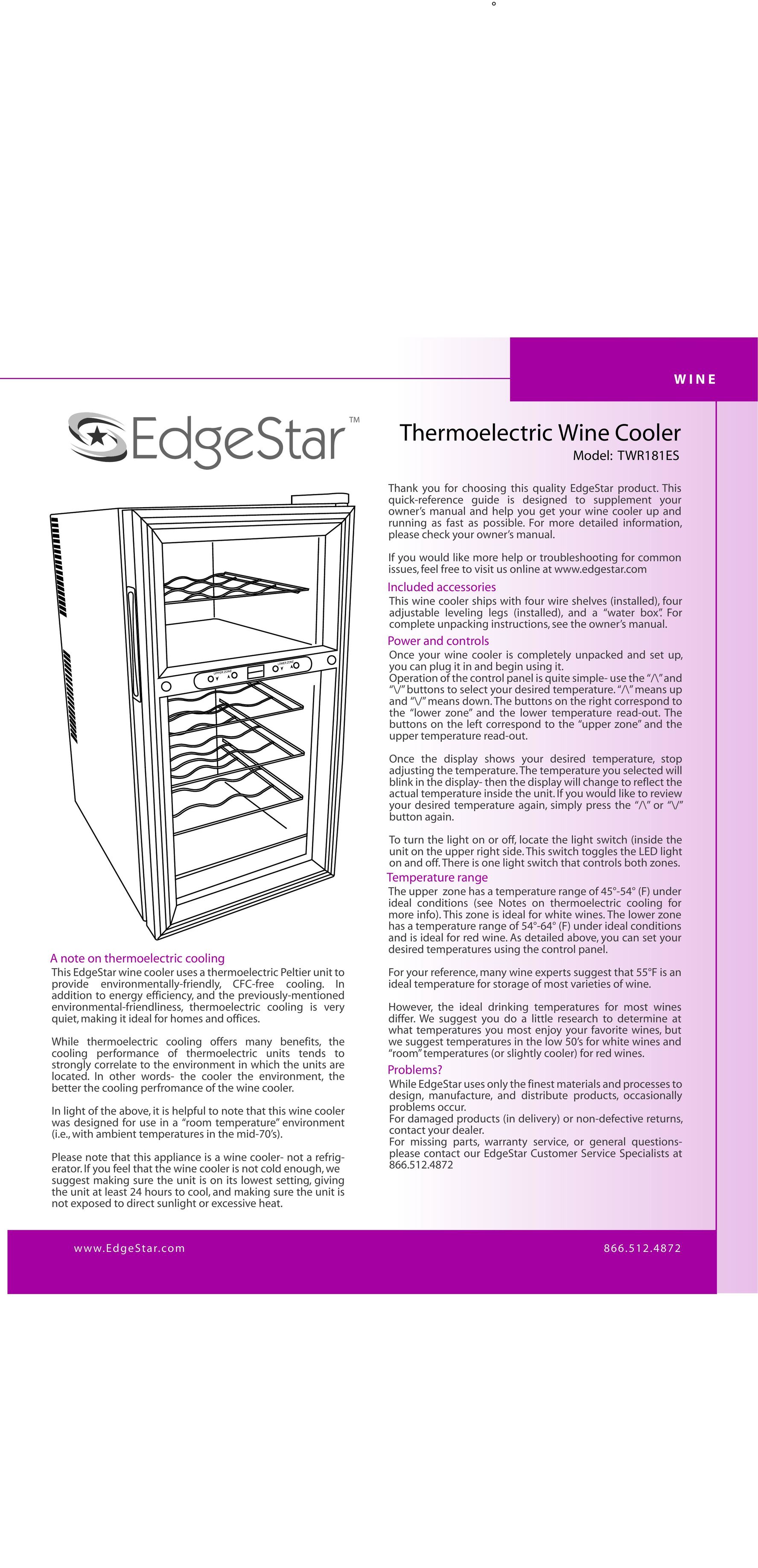 EdgeStar TWR181ES Beverage Dispenser User Manual