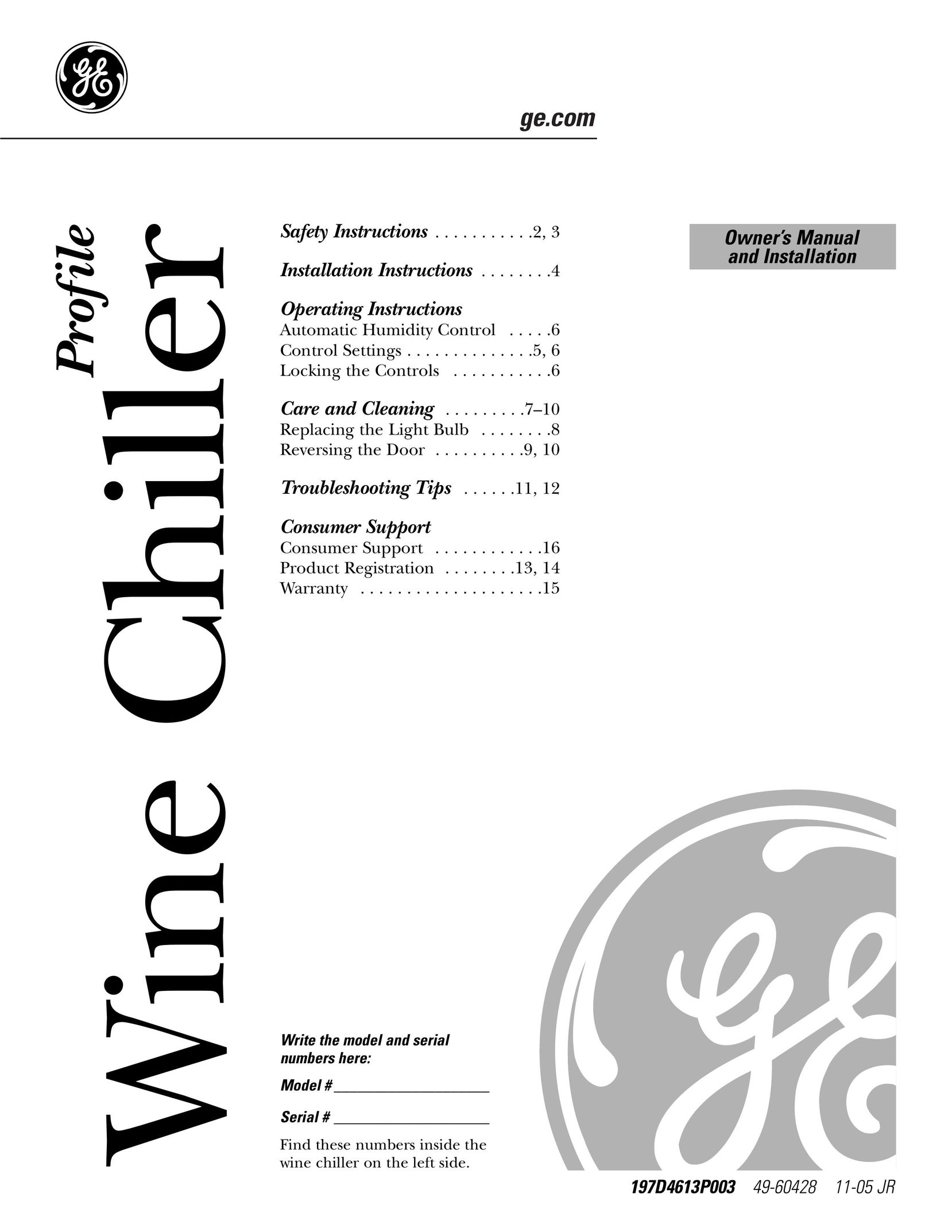 GE WineChiller Beverage Dispenser User Manual