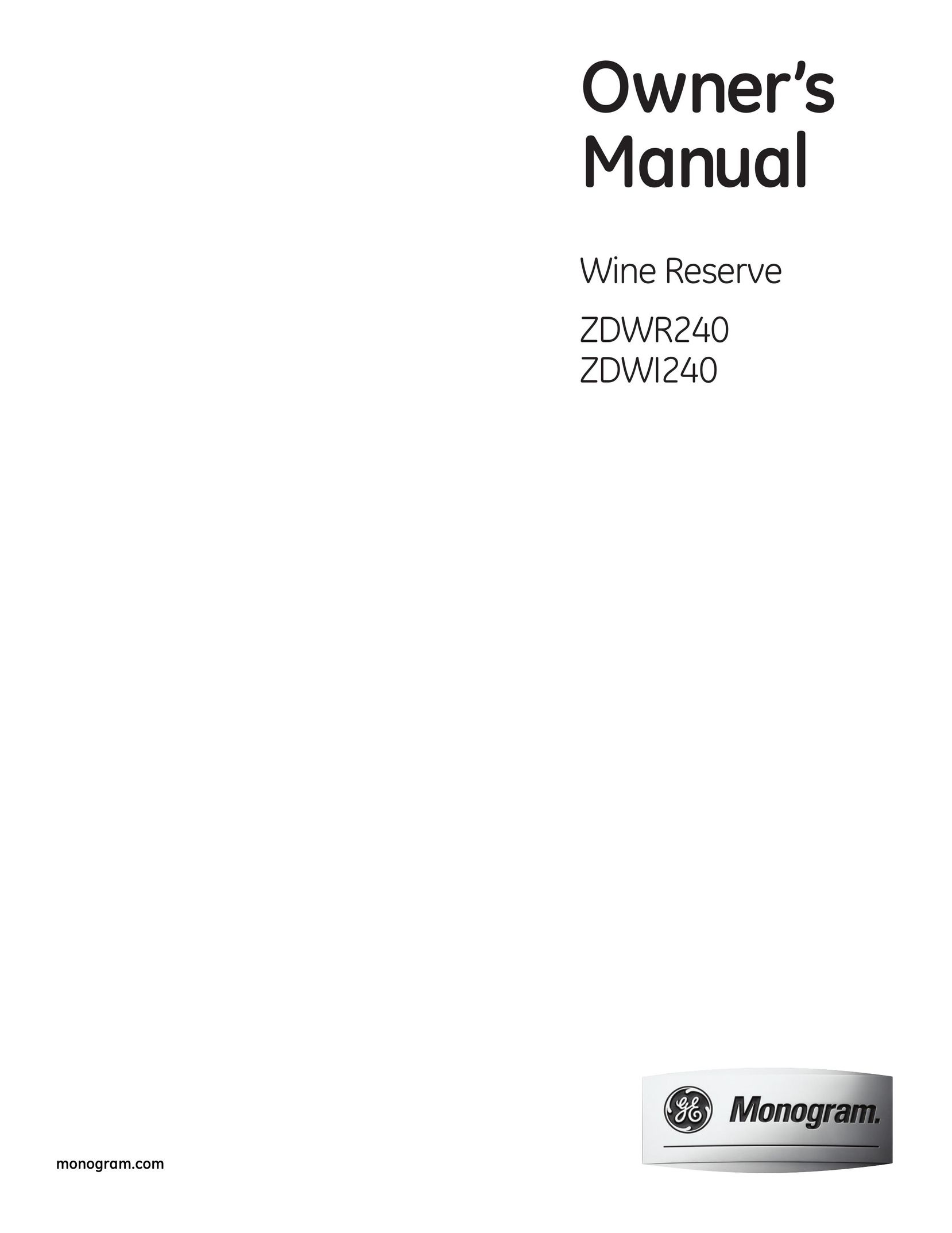 GE Monogram ZDWR240 Beverage Dispenser User Manual