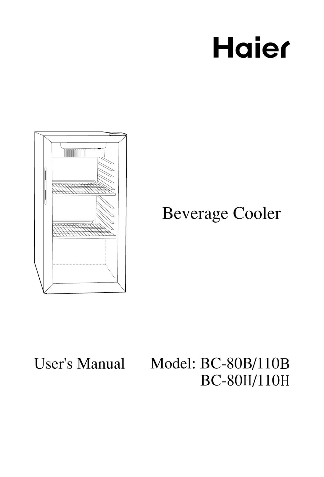 Haier BC-80H/110H Beverage Dispenser User Manual