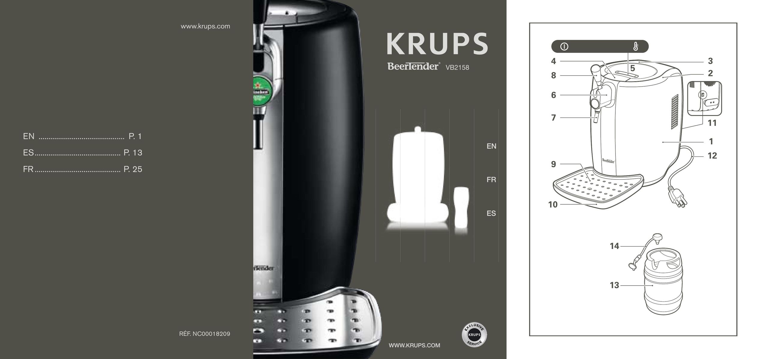 Krups VB2158 Beverage Dispenser User Manual