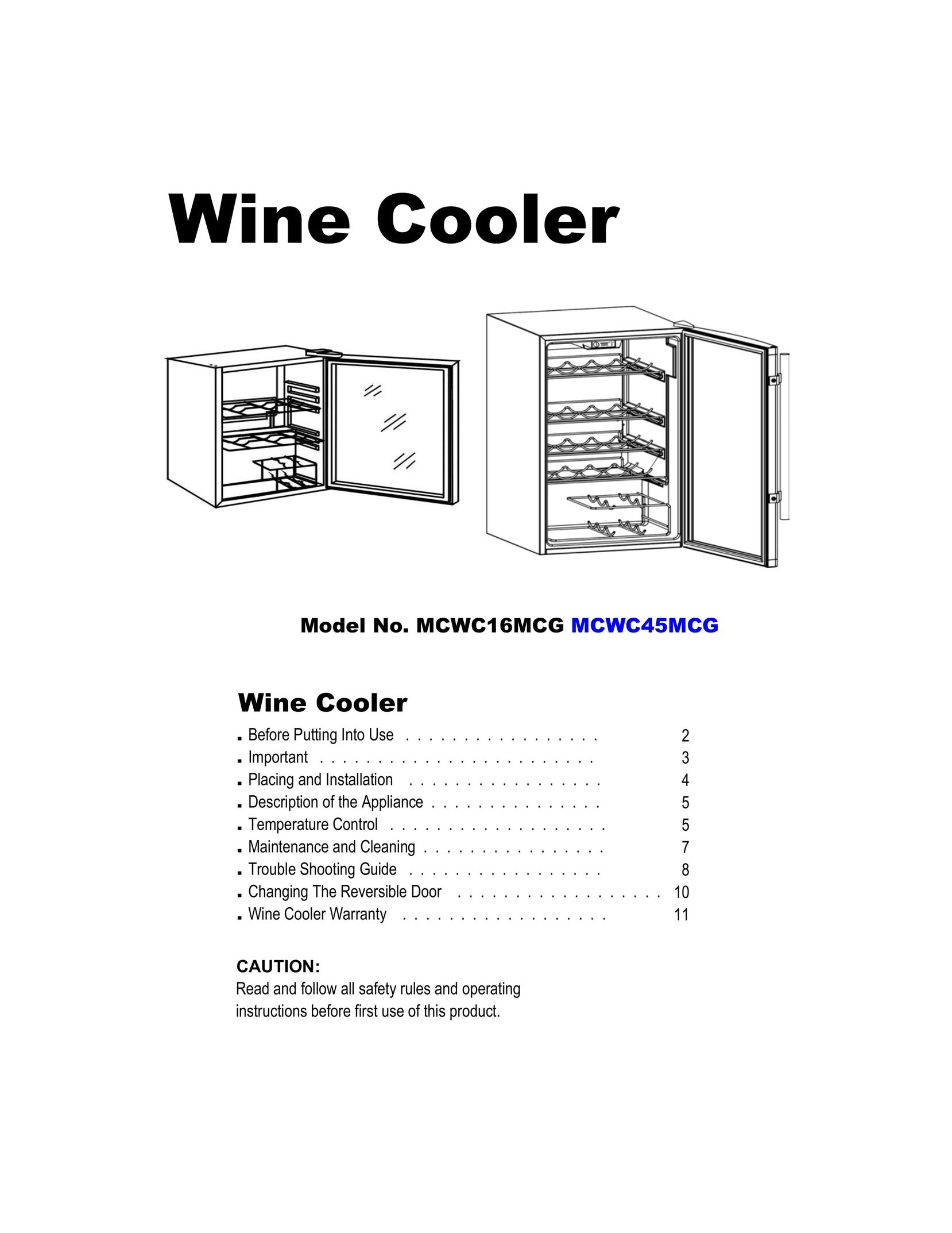 Magic Chef MCWC16MCG Beverage Dispenser User Manual
