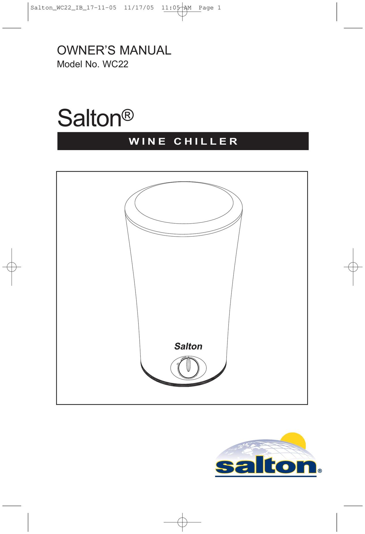 Salton WC22 Beverage Dispenser User Manual