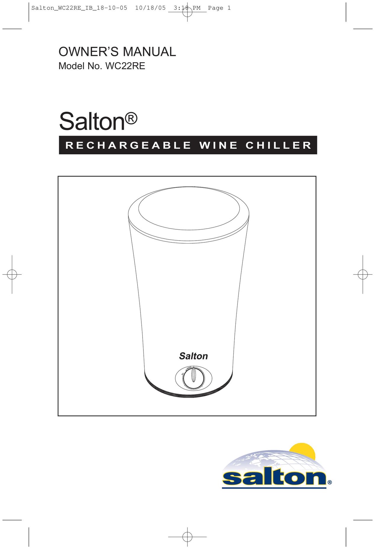 Salton WC22RE Beverage Dispenser User Manual