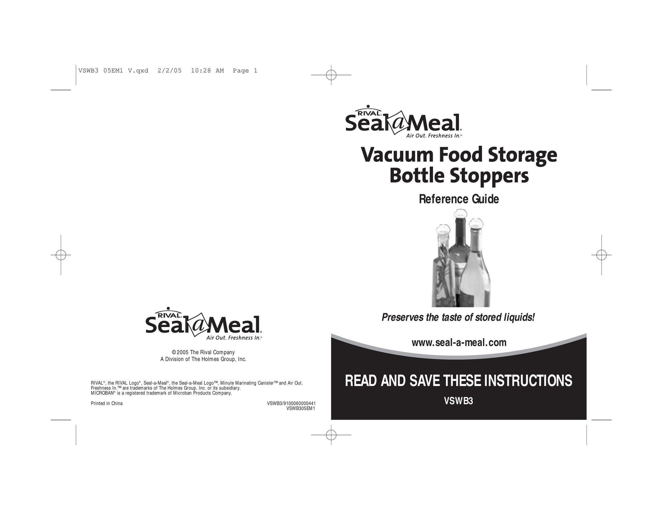 Seal-a-Meal VSWB3 Beverage Dispenser User Manual