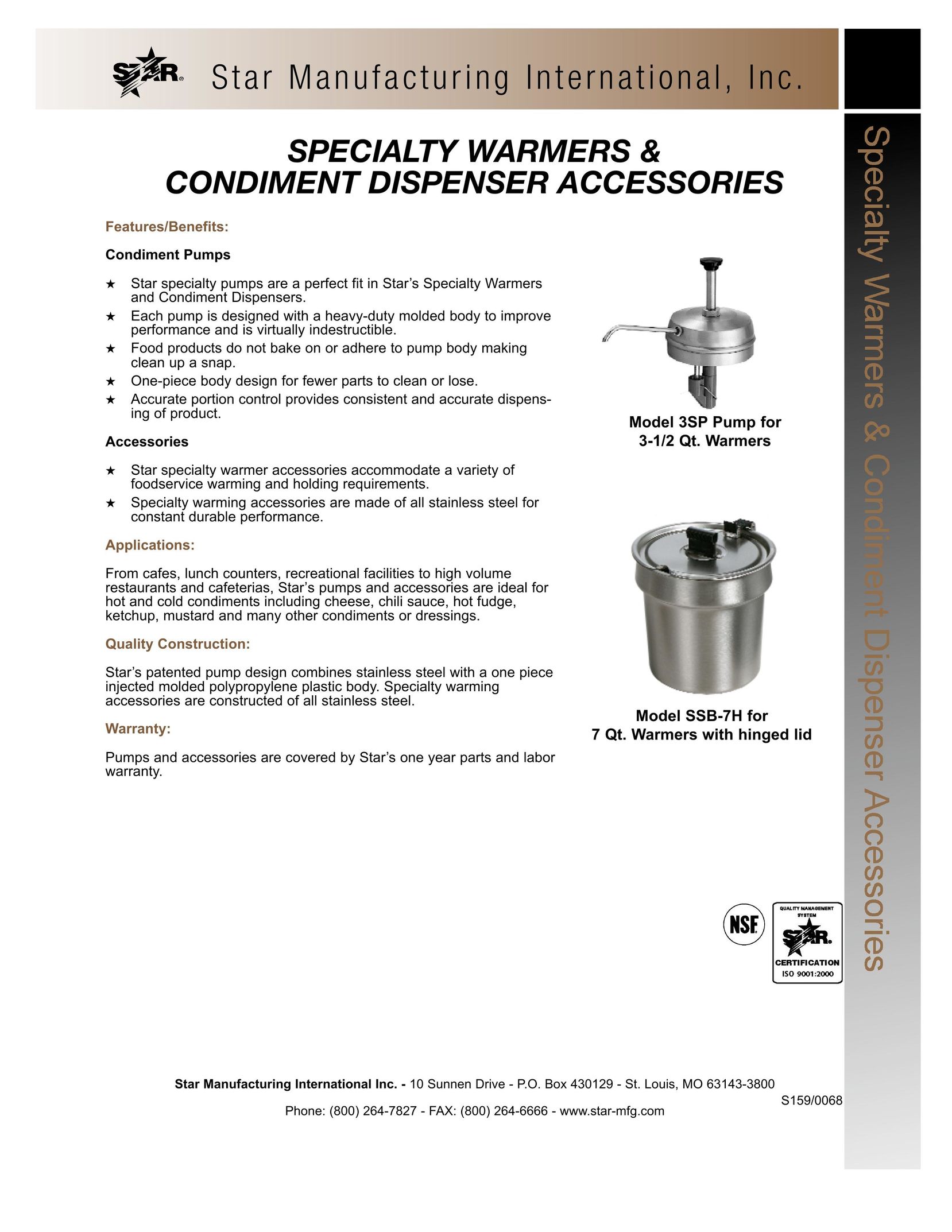 Star Manufacturing SSB-7H Beverage Dispenser User Manual