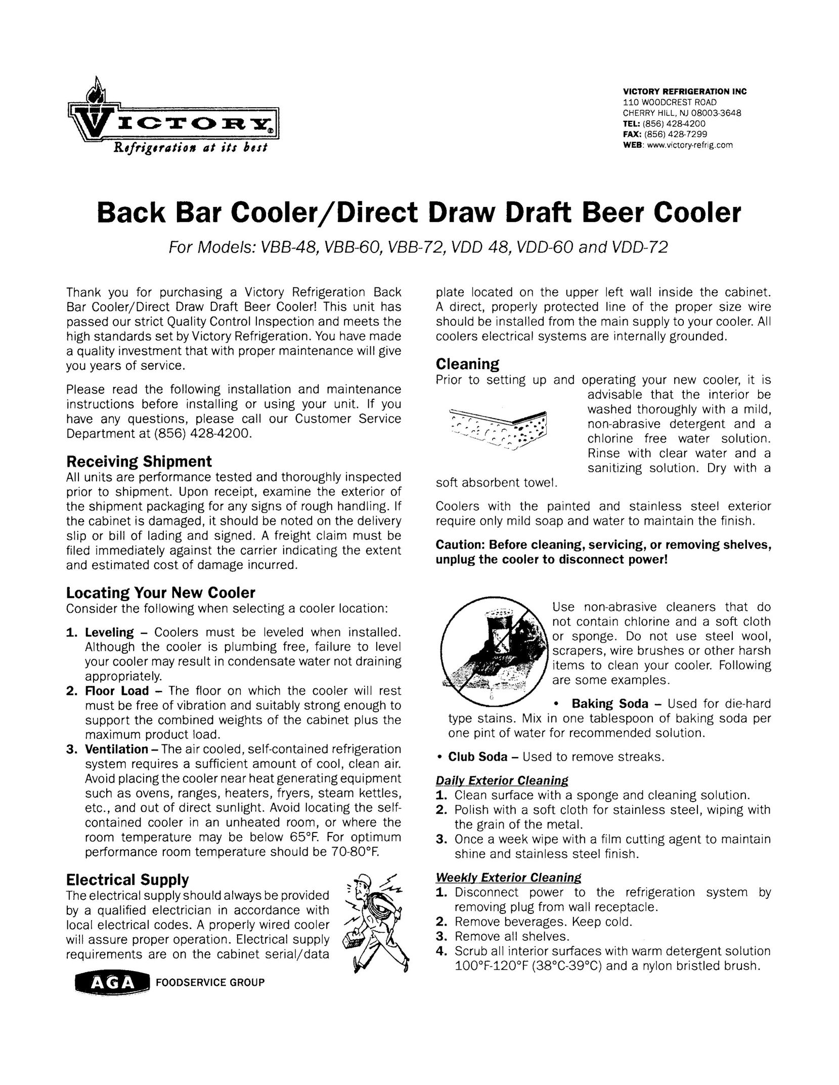 Victory Refrigeration VBB-72 Beverage Dispenser User Manual