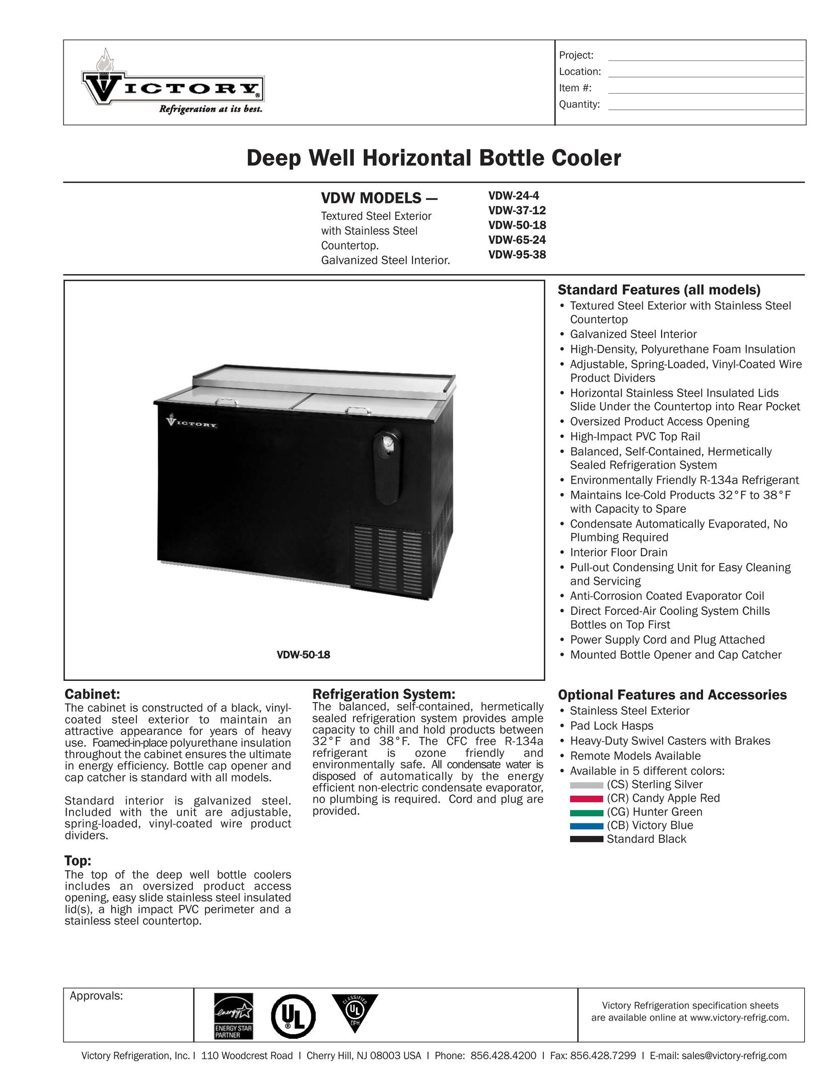 Victory Refrigeration VDW-37-12 Beverage Dispenser User Manual