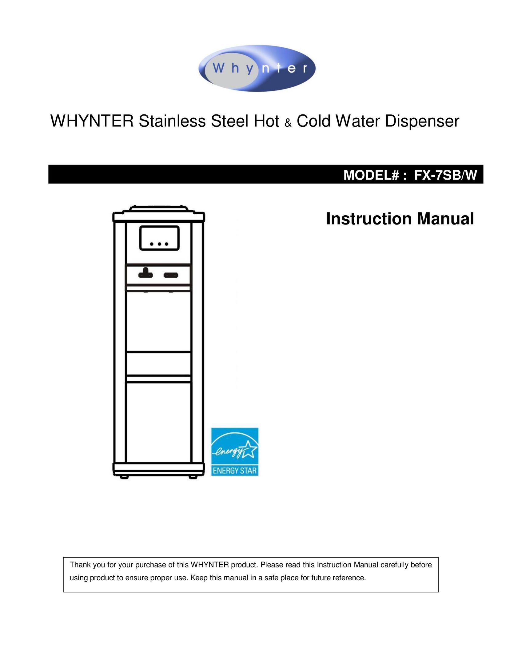 Whynter FX-7SB/W Beverage Dispenser User Manual