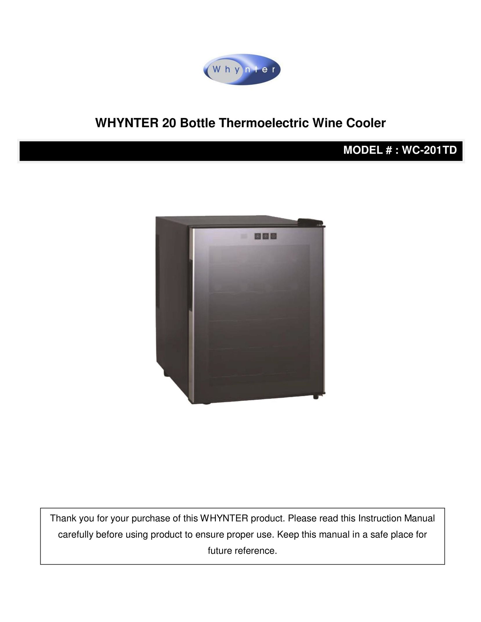 Whynter wc-201td Beverage Dispenser User Manual