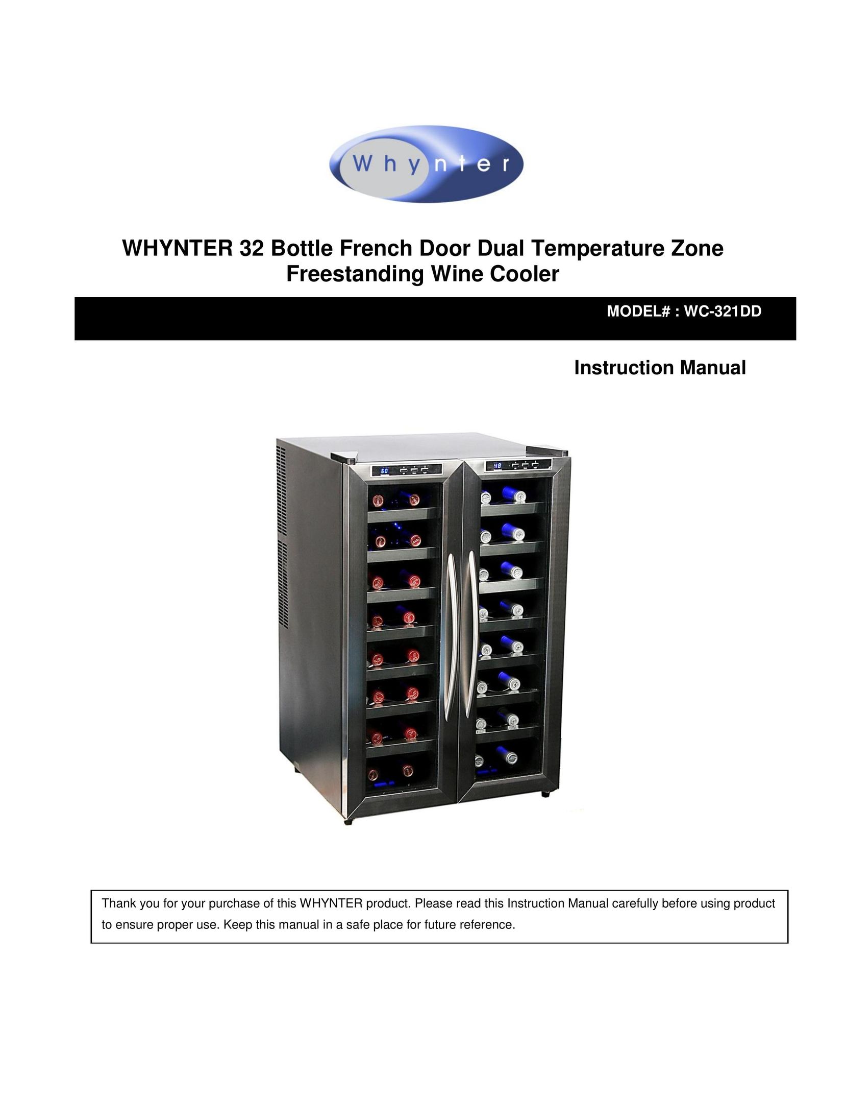 Whynter WC-321DD Beverage Dispenser User Manual