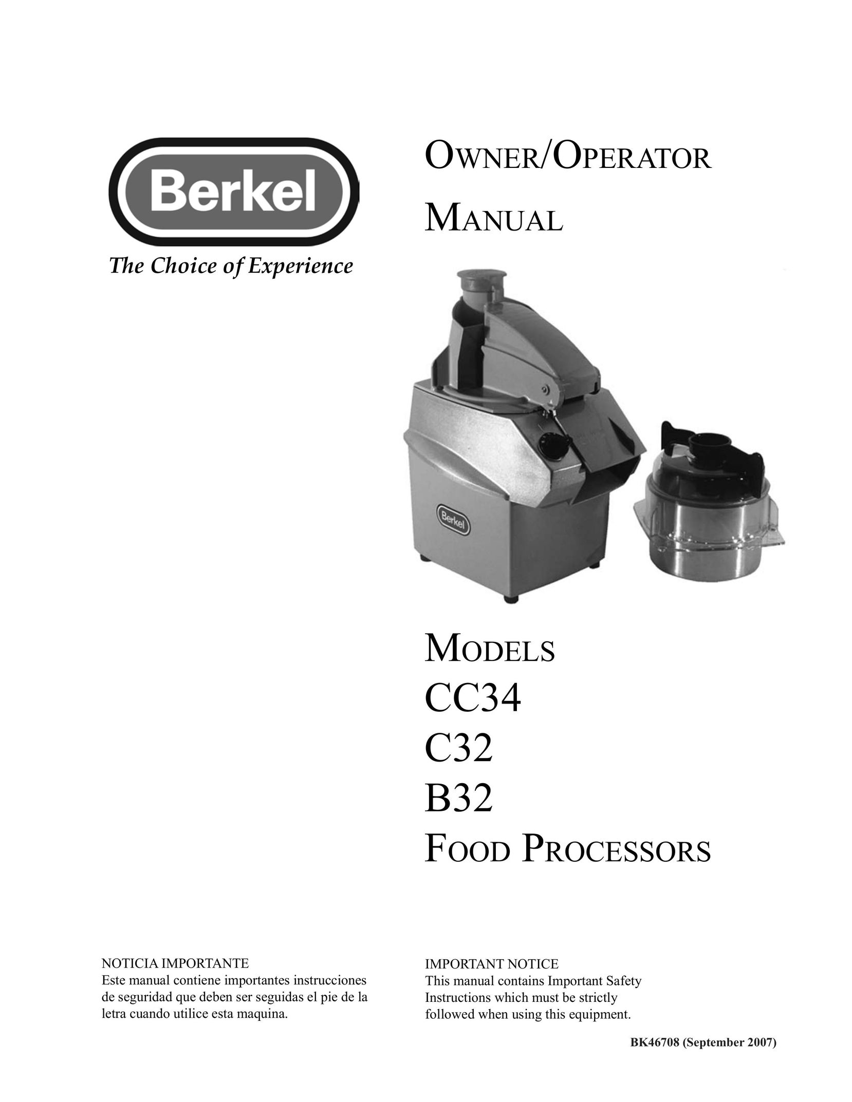 Berkel CC34 Blender User Manual