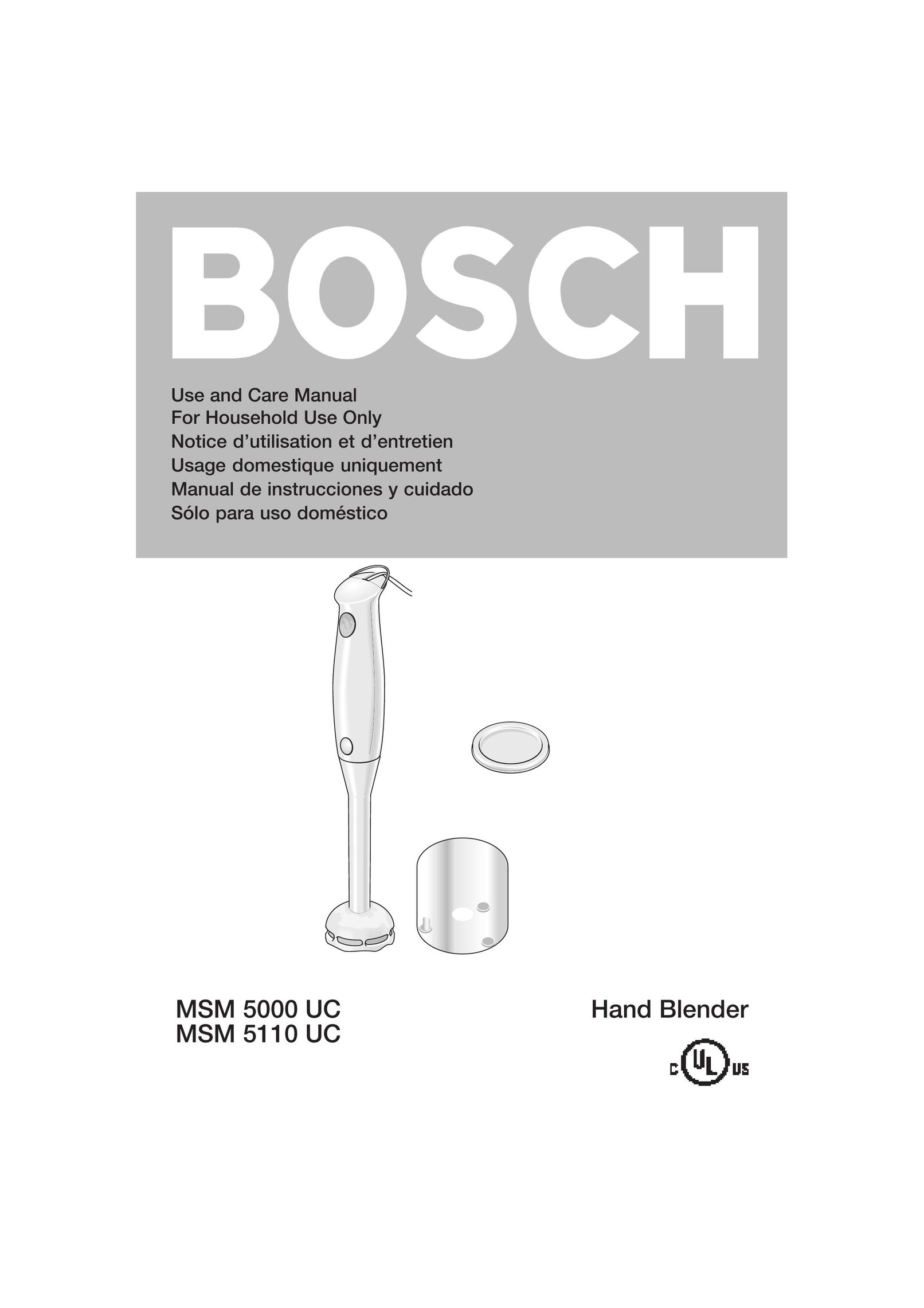 Bosch Appliances MSM 5110 UC Blender User Manual