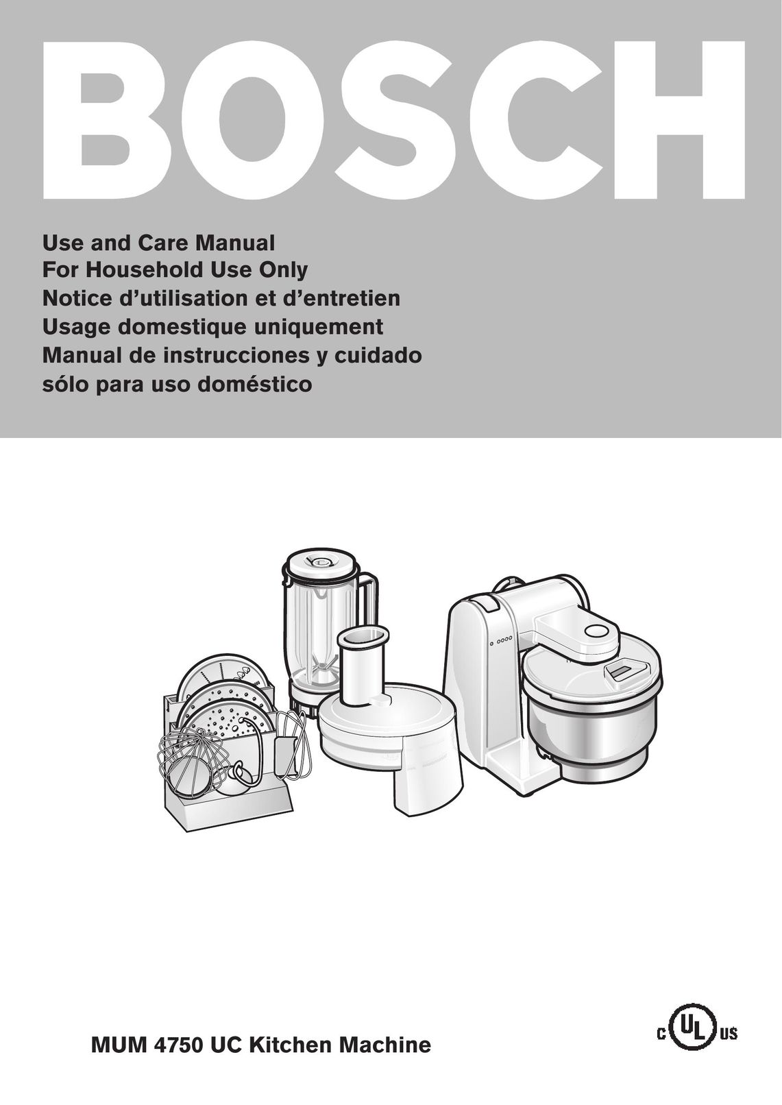 Bosch Appliances MUM 4750 UC Blender User Manual