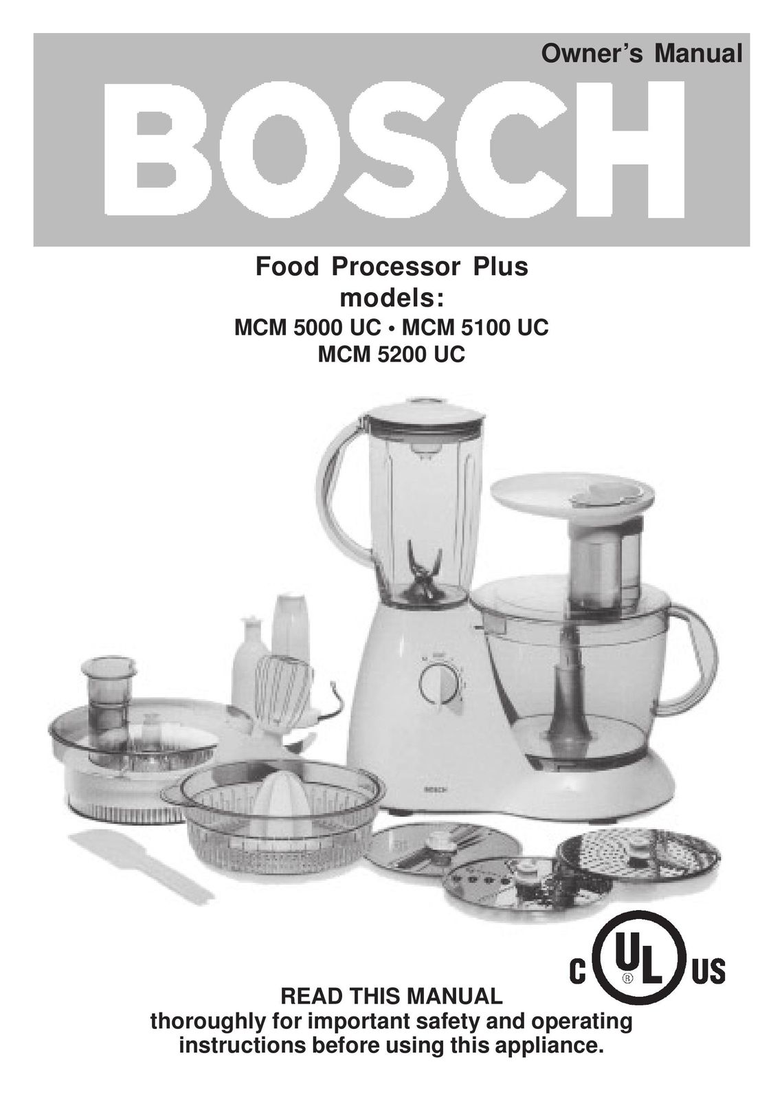 Bosch Appliances UC MCM 5100 Blender User Manual