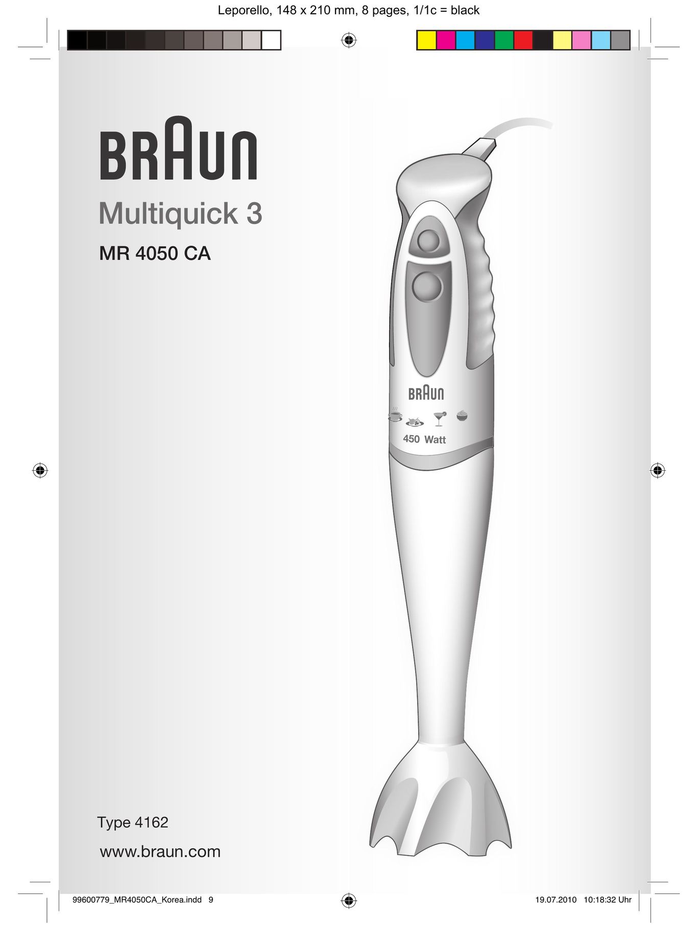 Braun MR 4050 CA Blender User Manual