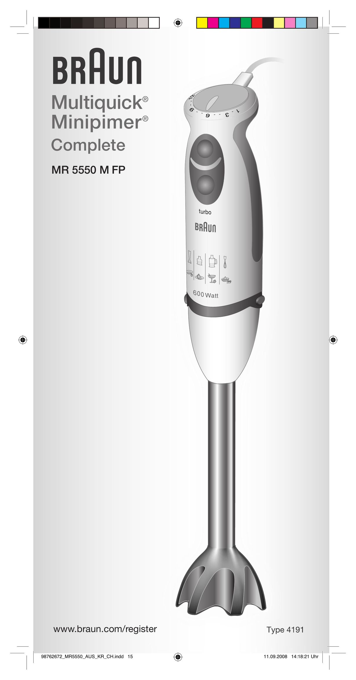 Braun MR 5550 M FP Blender User Manual