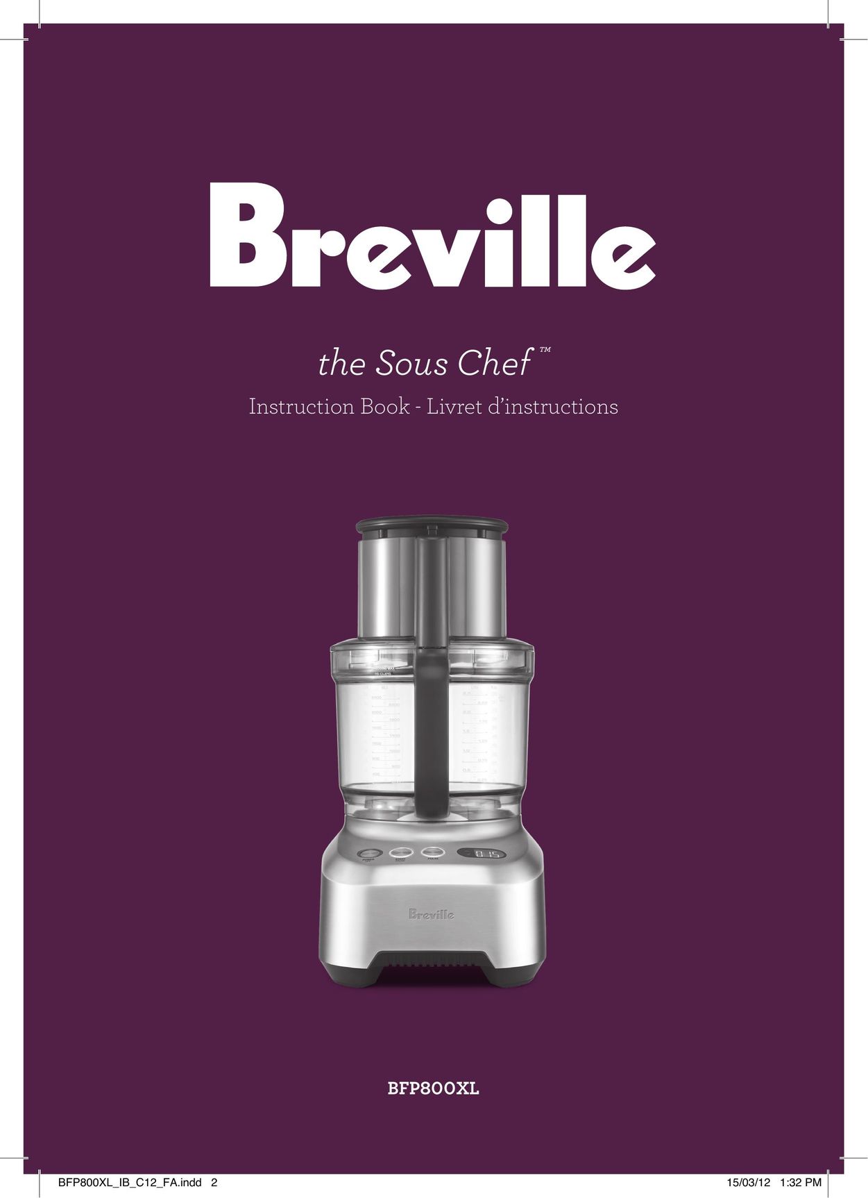 Breville BFP800XL Blender User Manual