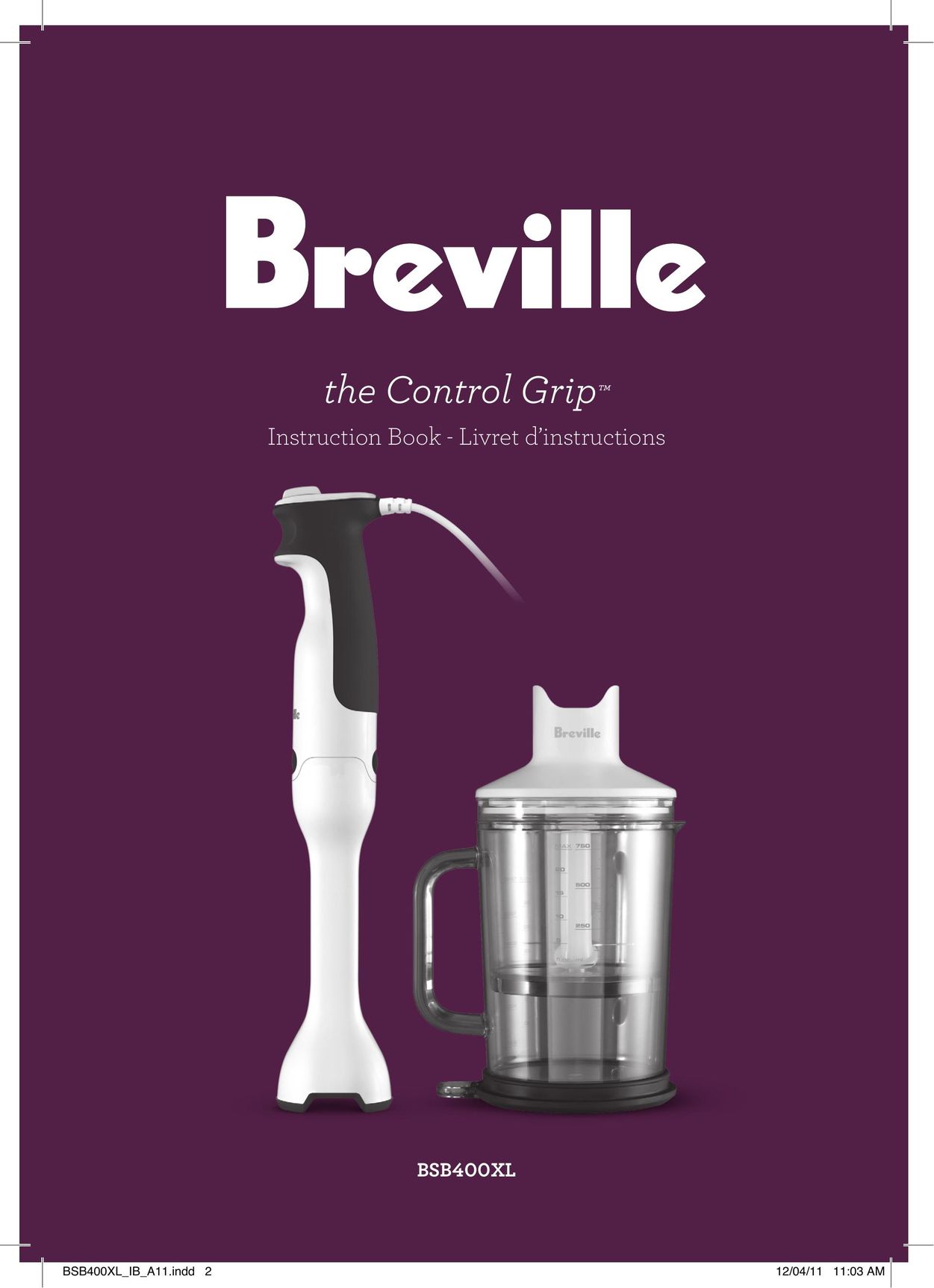 Breville BSB400XL Blender User Manual