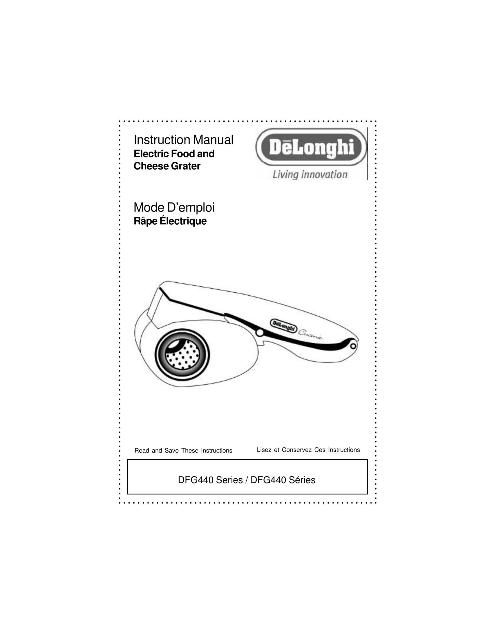 DeLonghi DFG440 Series Blender User Manual